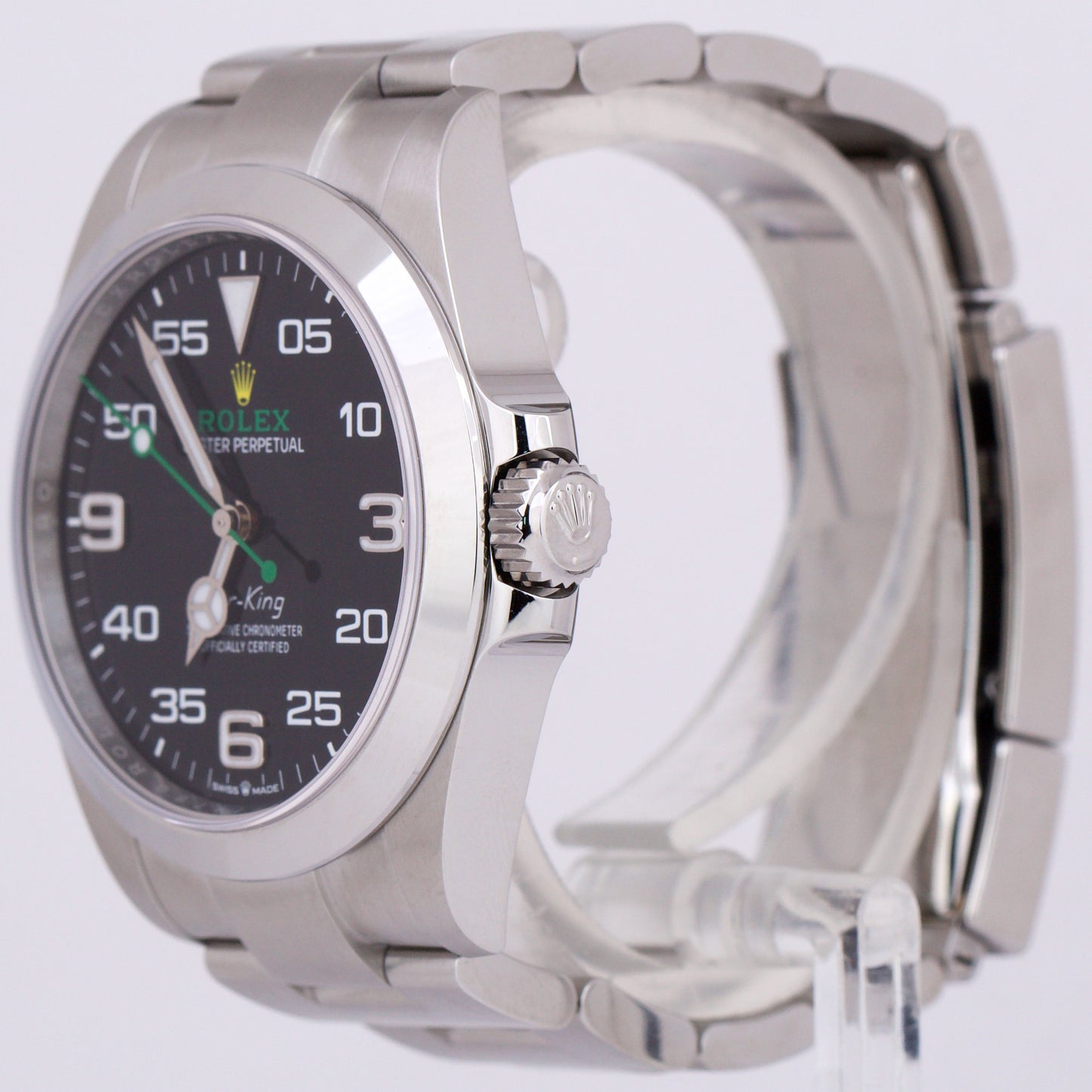NEW MAY 2023 PAPERS Rolex Air-King 40mm Green Black Stainless Steel 126900 B+P