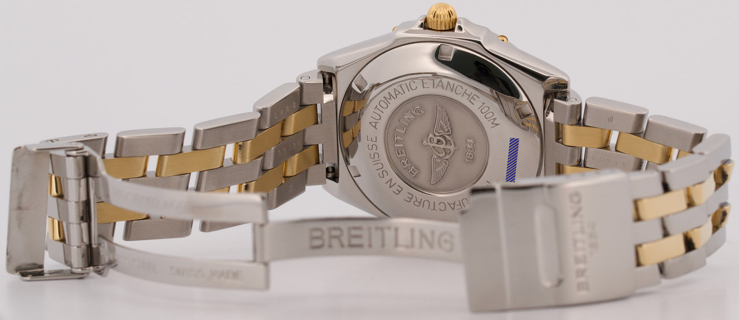 2013 PAPERS Breitling Windrider Wings MOP DIAMOND 38mm Steel Watch B10050 BOX