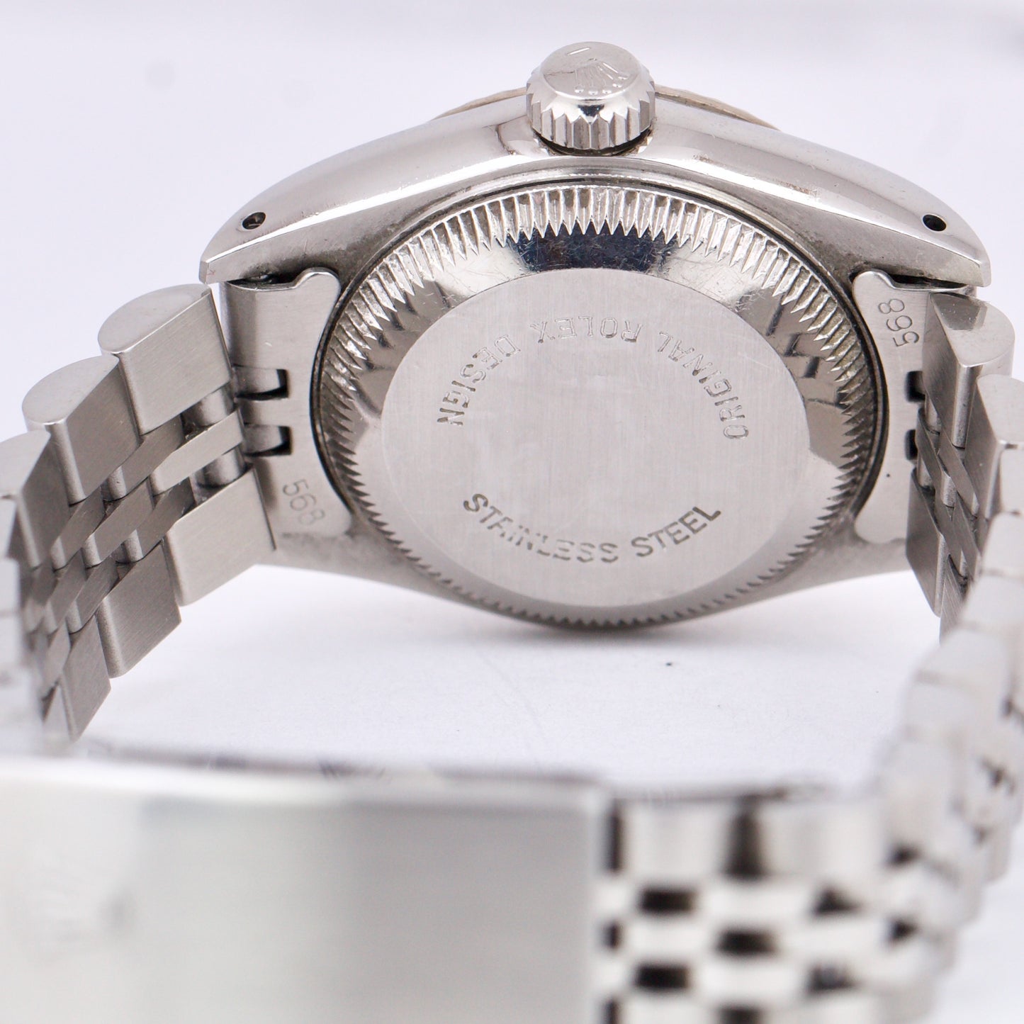 Rolex DateJust 26mm BLUE DIAMOND DIAL 18K White Gold Steel Fluted Jubilee 69174