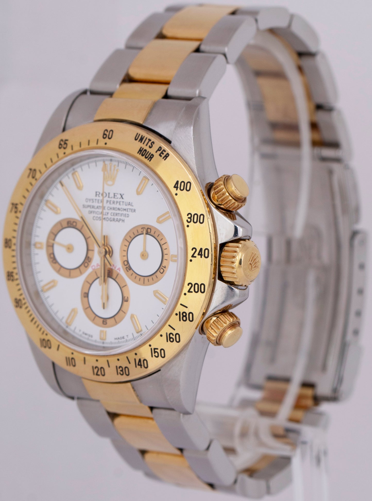 UNPOLISHED Rolex Daytona Cosmograph 40mm White Two-Tone 18K Gold 16523 Watch
