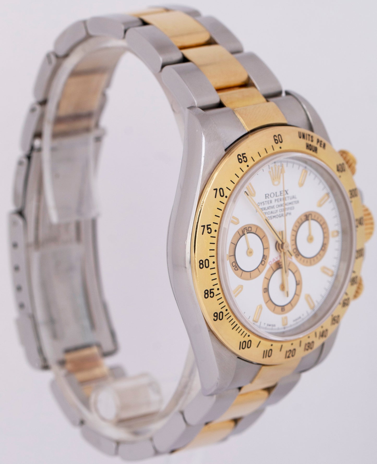 UNPOLISHED Rolex Daytona Cosmograph 40mm White Two-Tone 18K Gold 16523 Watch