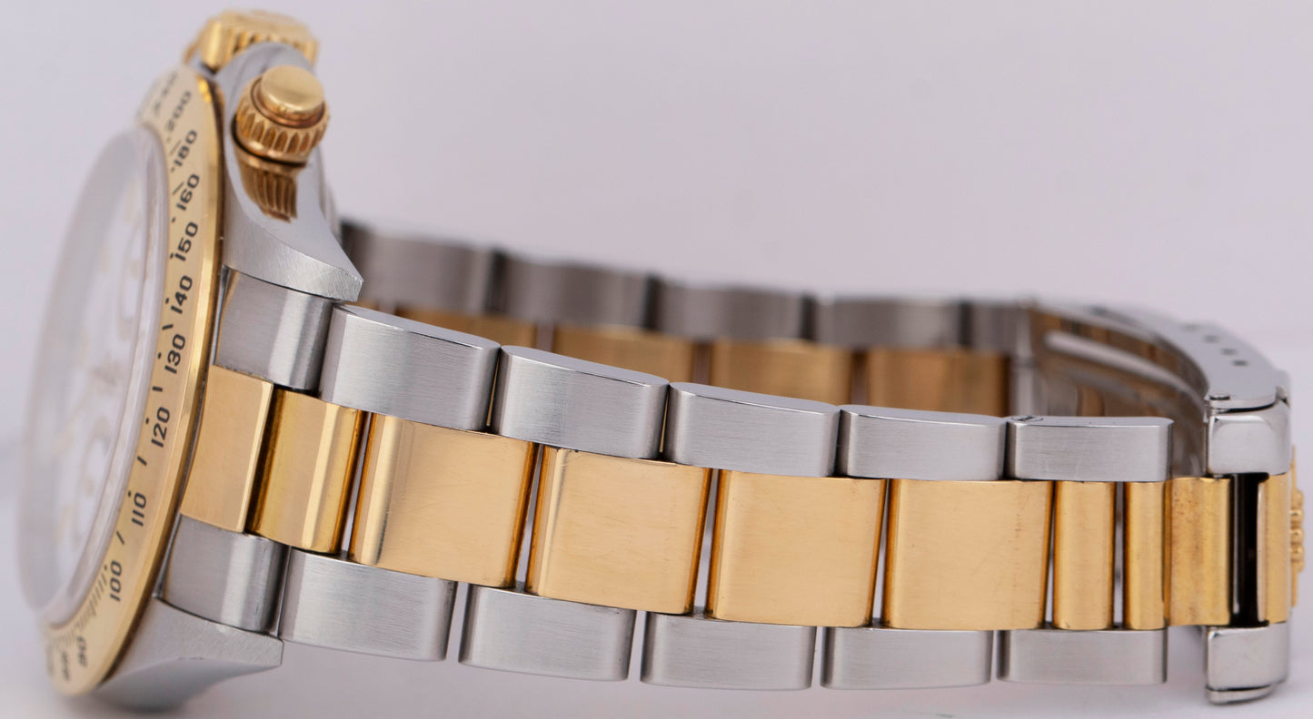 UNPOLISHED Rolex Daytona Cosmograph 40mm White Two-Tone 18K Gold 16523 Watch