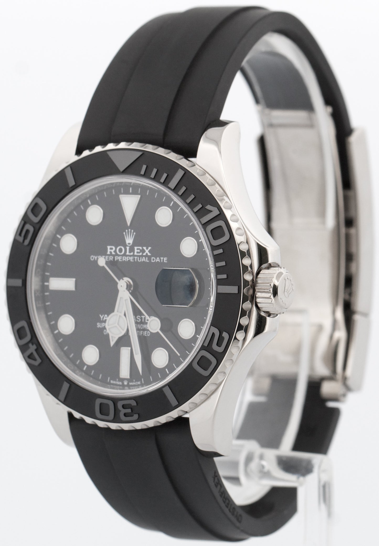 2021 PAPERS Rolex Yacht-Master 18K White Gold Oysterflex Black 42mm 226659 BOX