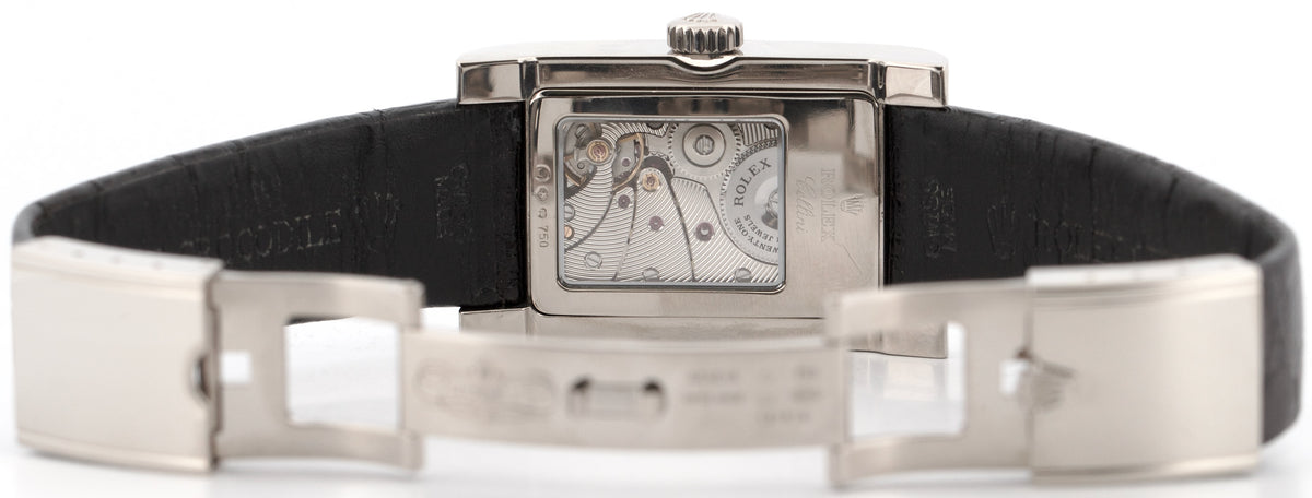 Rolex Cellini Prince Dual Time 5443/9 Silver 18K White Gold 38mm x 28mm Box