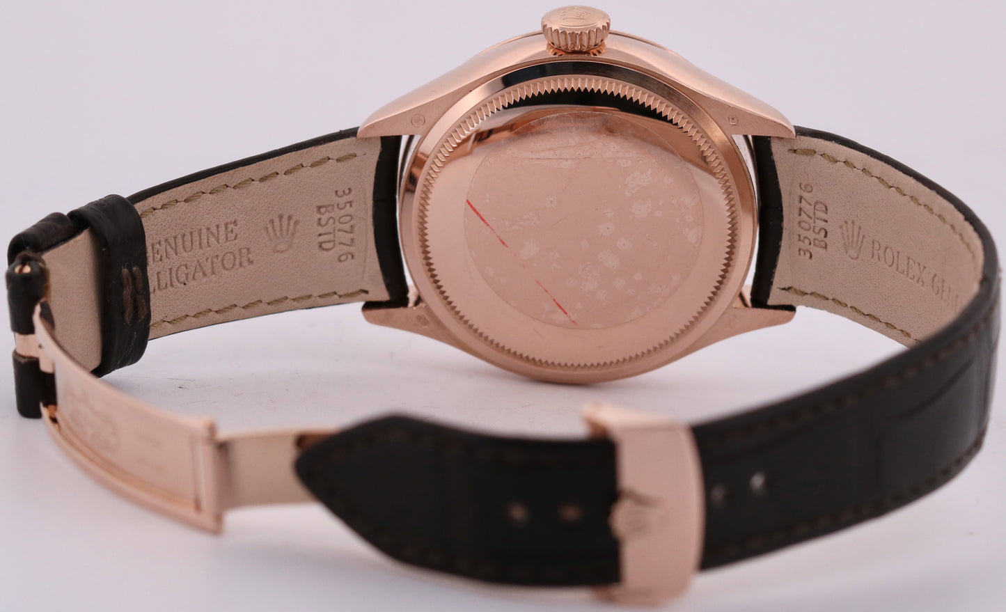 Rolex Cellini Moonphase WHITE 18K Rose Gold LEATHER Automatic Everose 39mm 50535