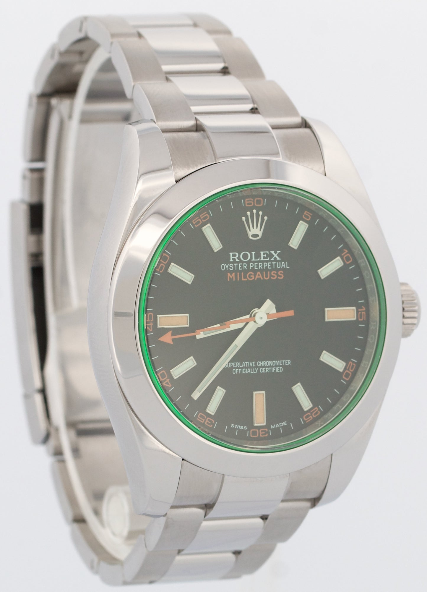 2021 PAPERS Rolex Milgauss Green BLACK 40mm 116400 GV Stainless Steel Watch BOX