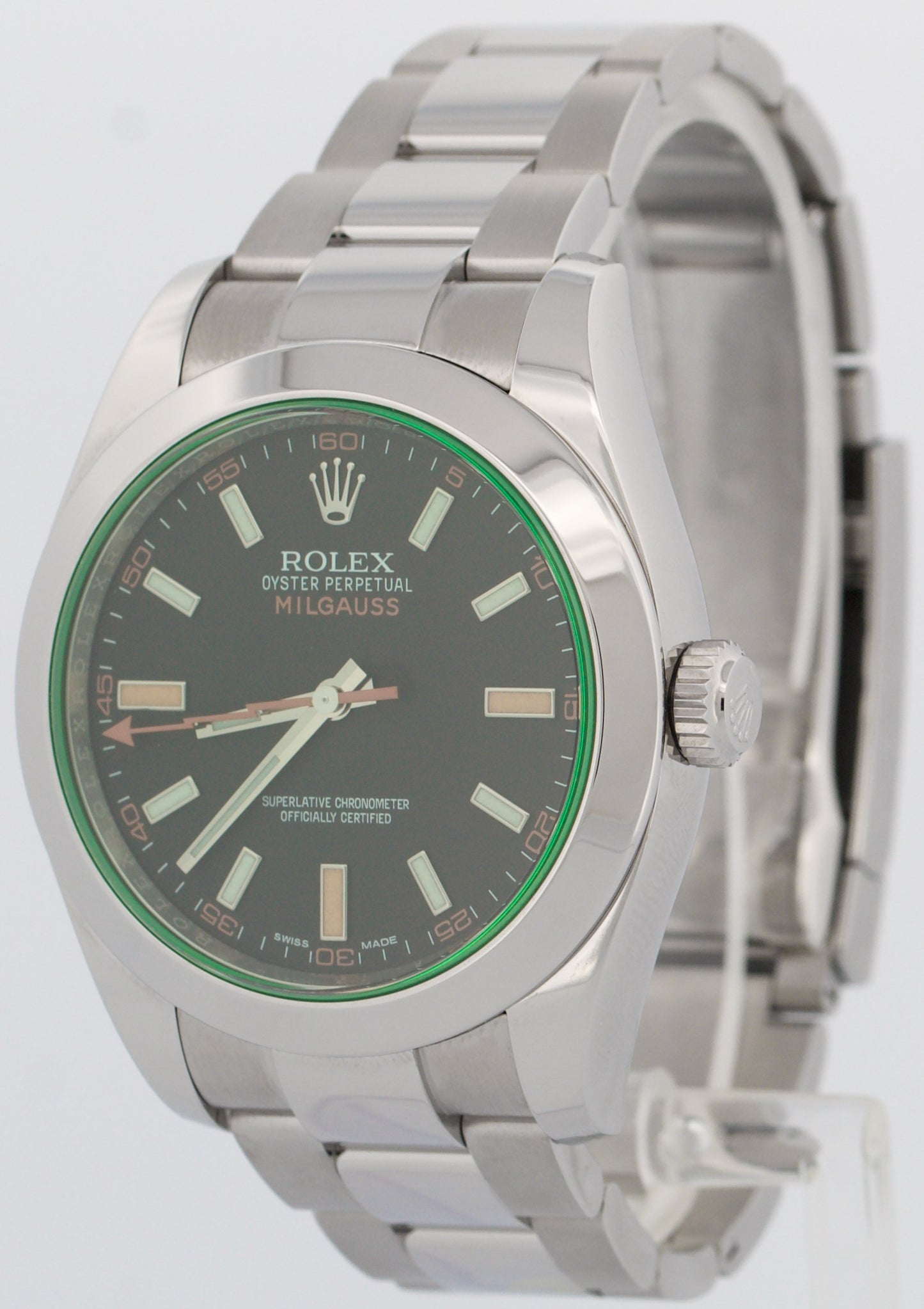 2021 PAPERS Rolex Milgauss Green BLACK 40mm 116400 GV Stainless Steel Watch BOX