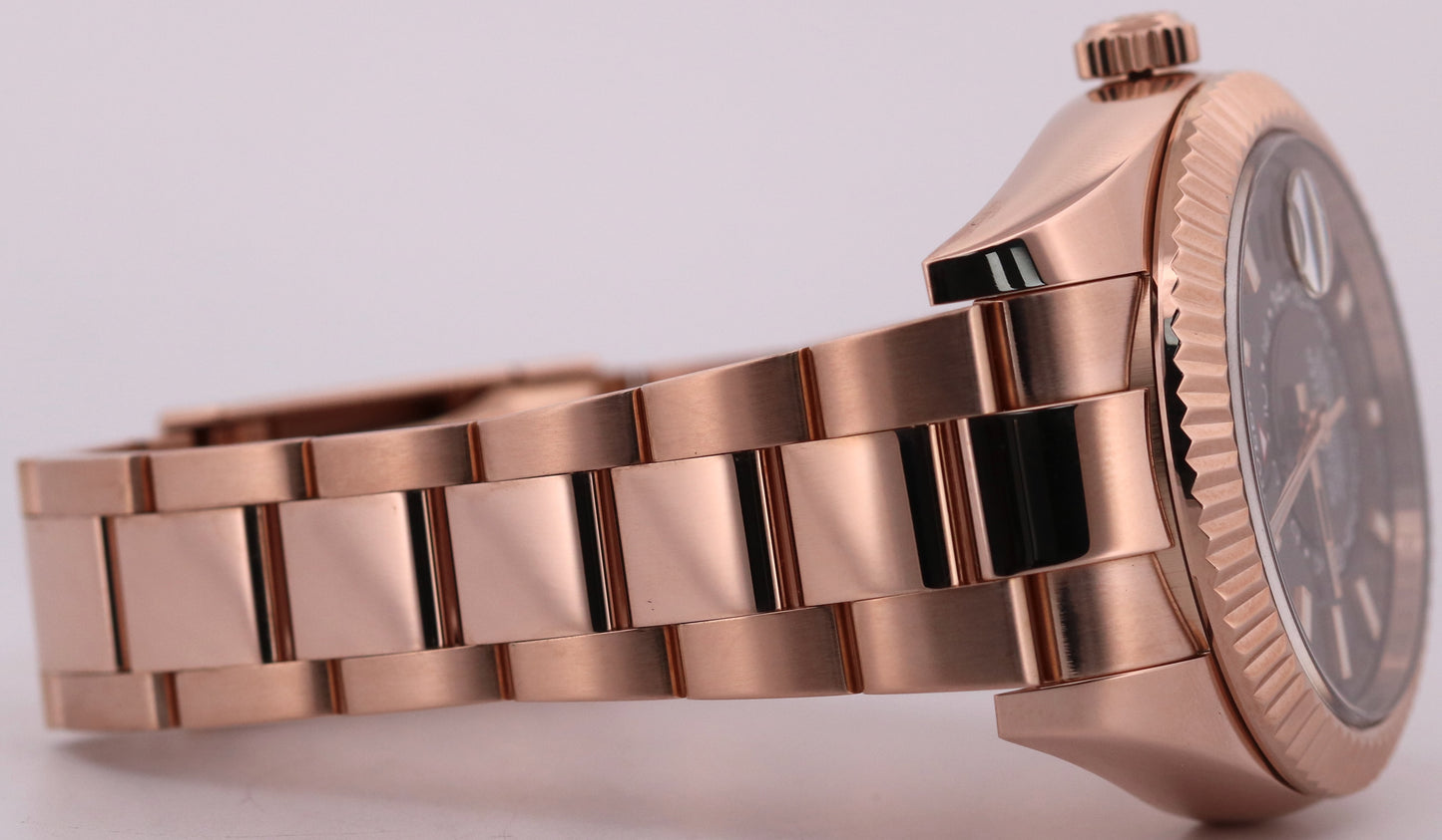 2021 PAPERS Rolex Sky-Dweller 18K Rose Gold CHOCOLATE Brown 42mm 326935 BOX