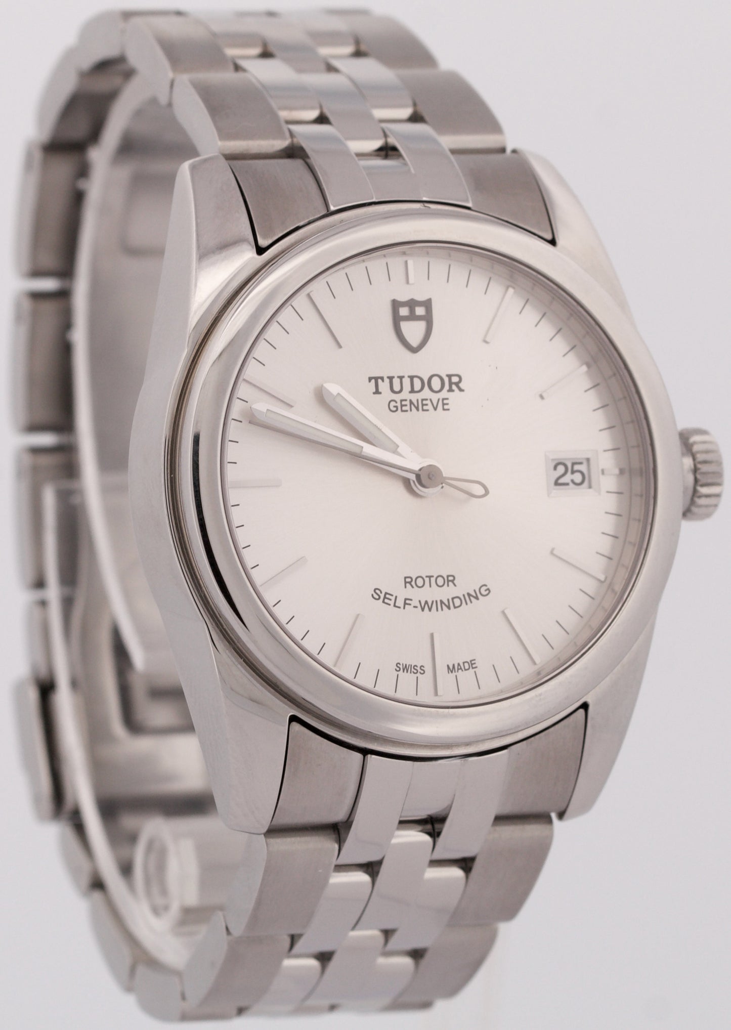 MINT PAPERS Tudor Glamour Date 36mm SILVER Stainless Steel 55000 Watch BOX