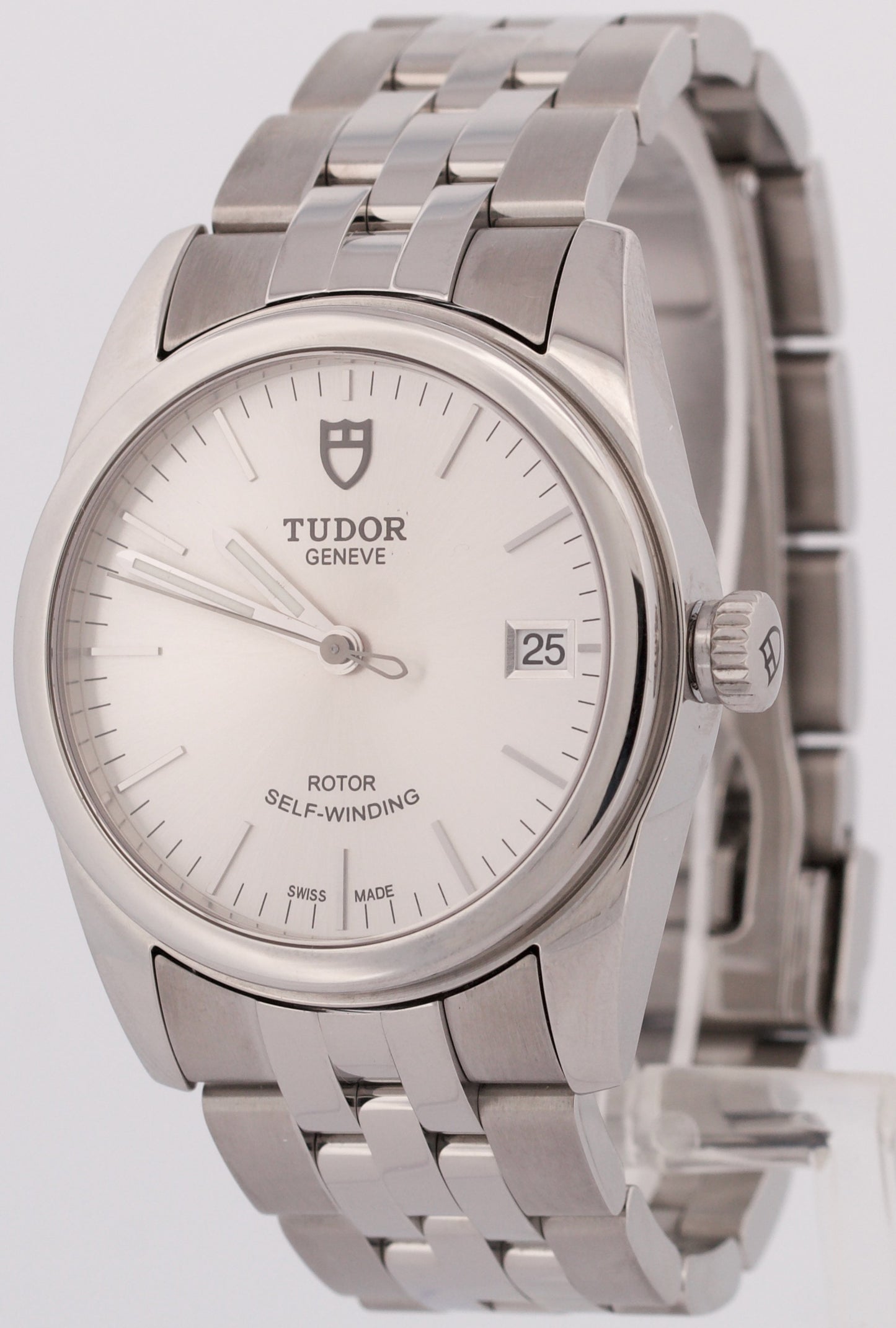 MINT PAPERS Tudor Glamour Date 36mm SILVER Stainless Steel 55000 Watch BOX