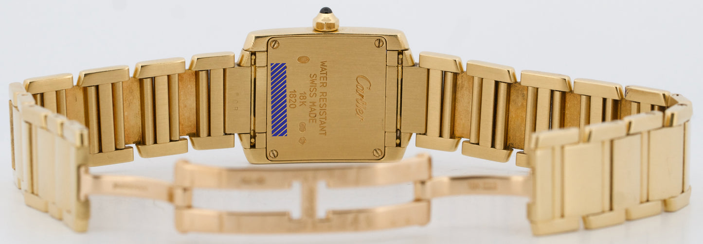 Ladies Cartier Tank Francaise IVORY 18K Gold 25mm Quartz W50002N2 1820 Watch