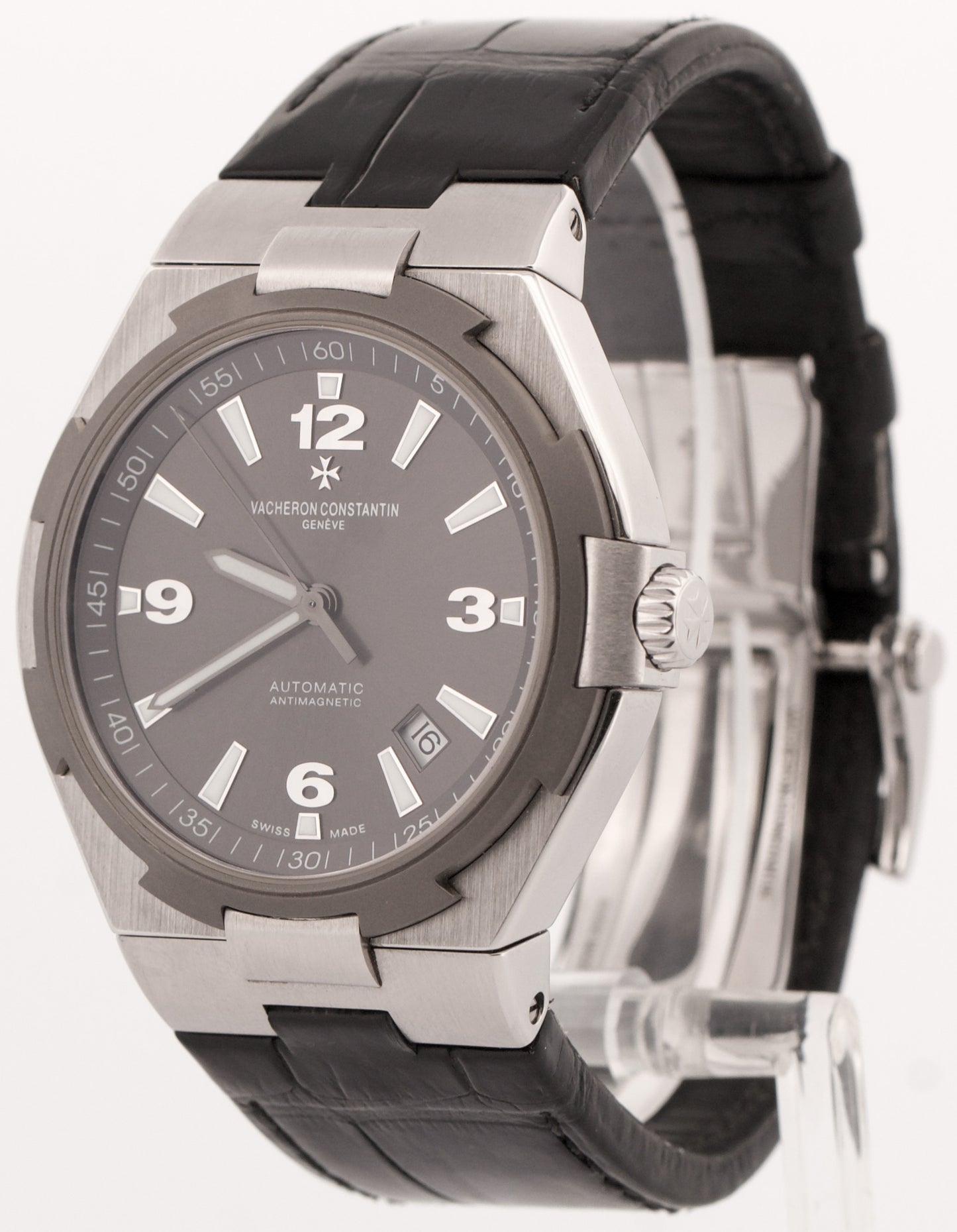 Vacheron Constantin Overseas Stainless Steel GRAY 42mm 47040 Leather Watch