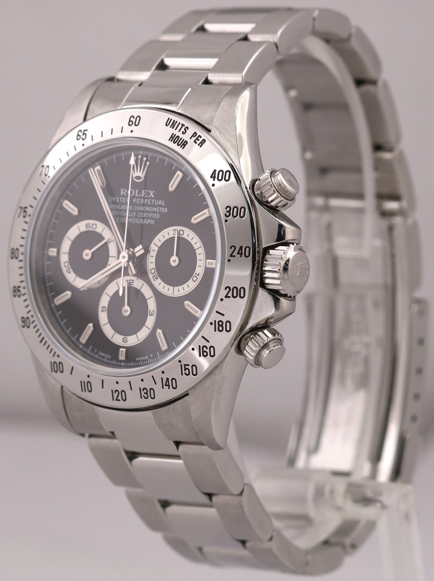 1997 Rolex Daytona Cosmograph ZENITH Stainless Steel BLACK 40mm 16520 Watch