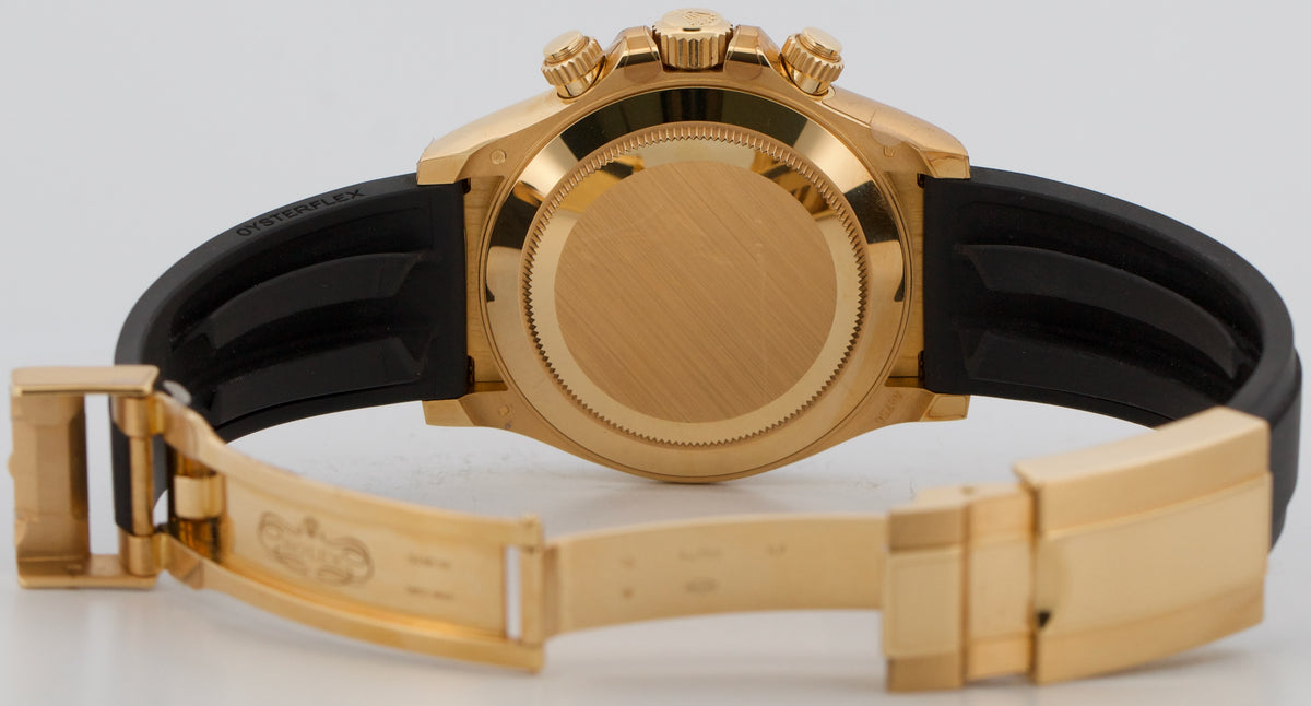 Stickered 2021 Rolex Daytona 116518 LN Black Newman 18K Oysterflex Box Papers