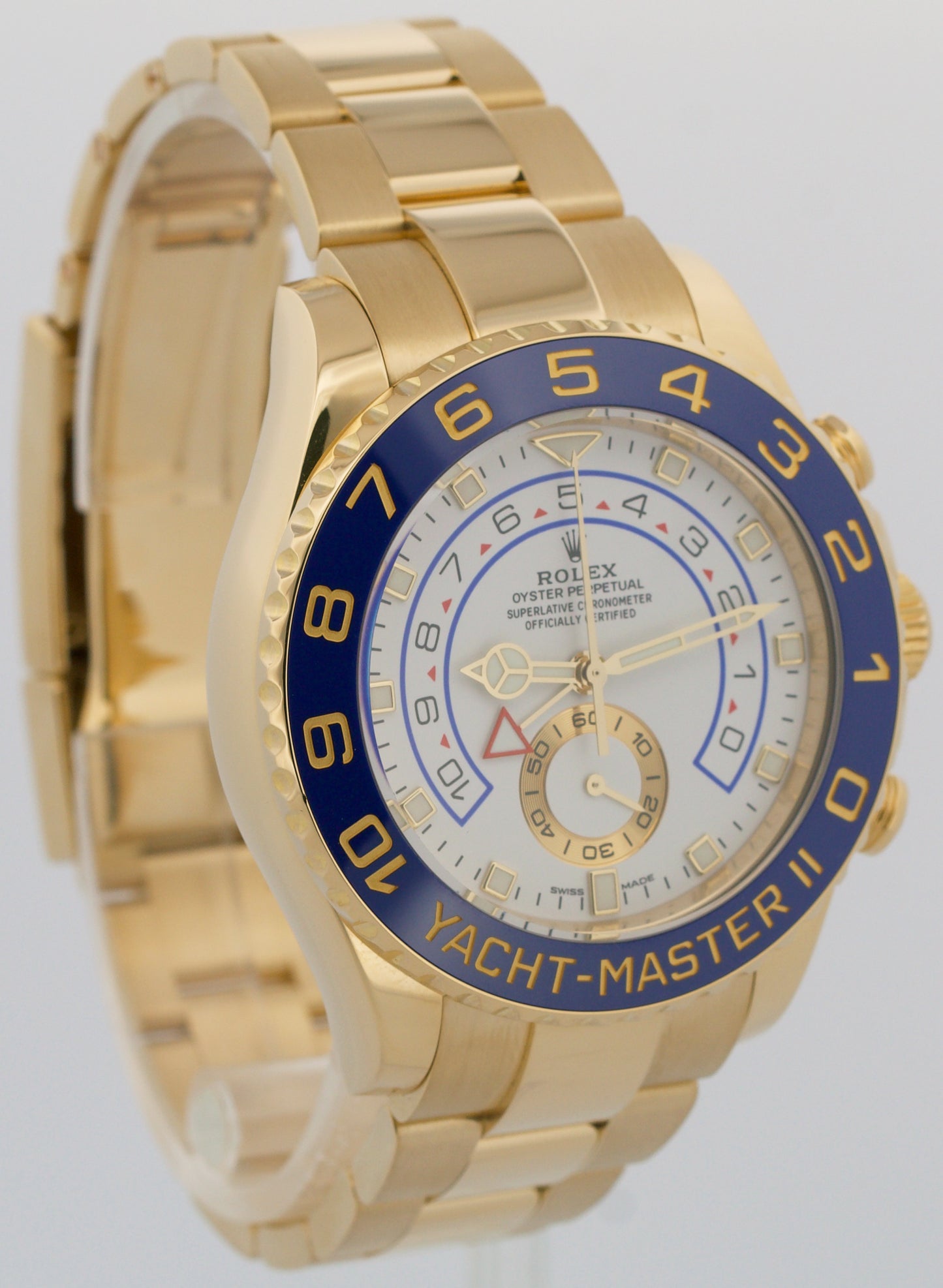 2021 PAPERS Rolex Yacht-Master II BLUE 18K Yellow Gold 44mm 116688 Watch BOX