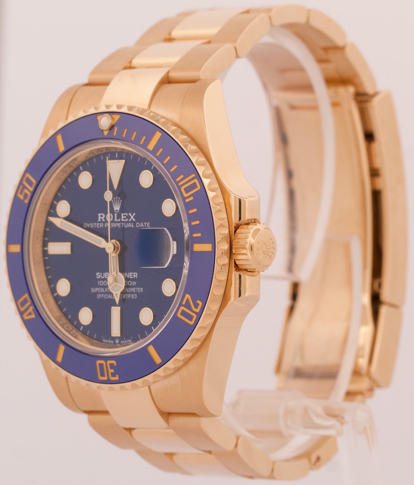 2022 NEW PAPERS Rolex Submariner Date 41mm BLUE 18K Yellow Gold 126618 LB BOX