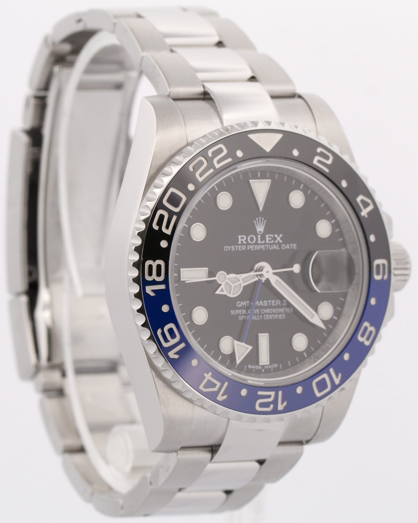 PAPERS Rolex GMT-Master II BATMAN Blue Black Steel Ceramic 40mm 116710 BLNR BOX