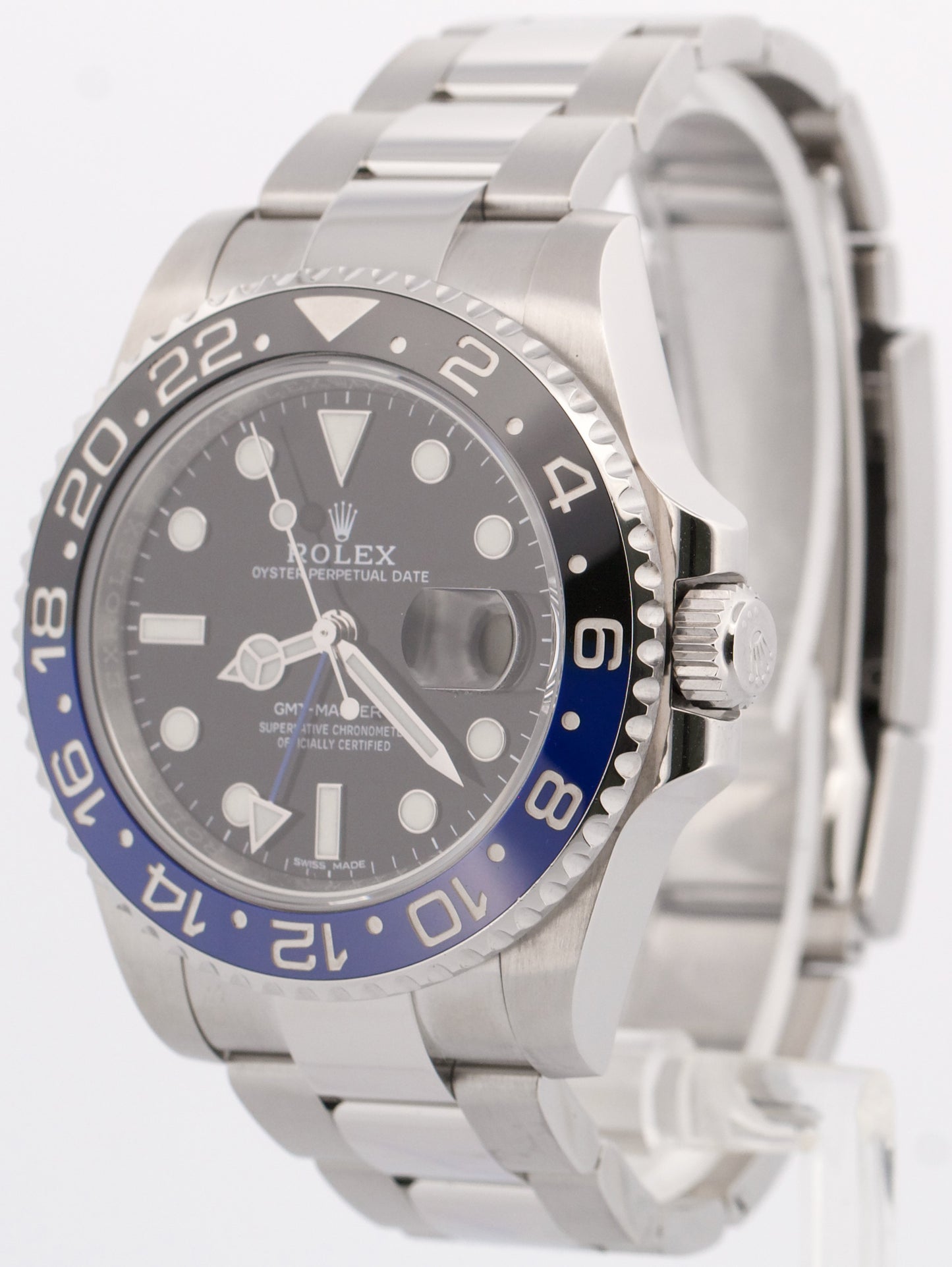 PAPERS Rolex GMT-Master II BATMAN Blue Black Steel Ceramic 40mm 116710 BLNR BOX