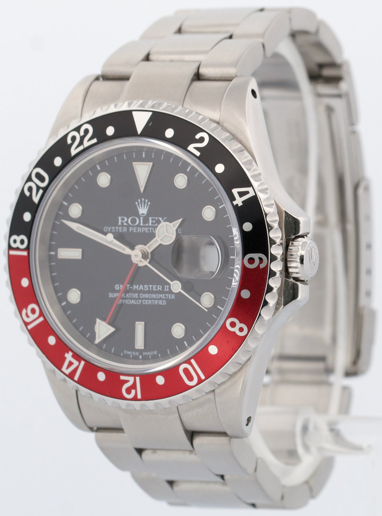 Rolex GMT-Master II 40mm COKE Red Black Stainless Steel OYSTER Date 16710 Watch