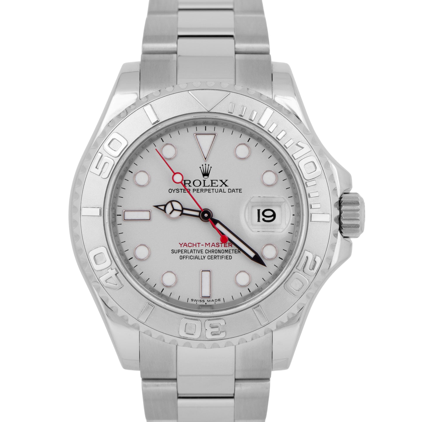MINT PAPERS Rolex Yacht-Master Platinum Steel Oyster REHAUT 40mm Watch 16622 B+P