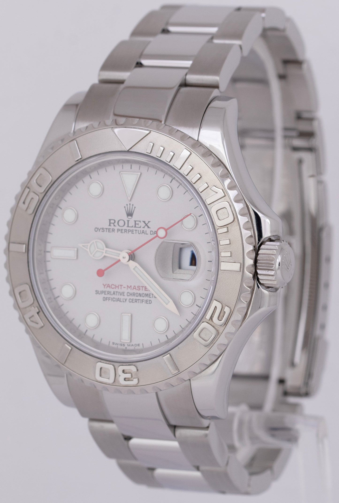 MINT PAPERS Rolex Yacht-Master Platinum Steel Oyster REHAUT 40mm Watch 16622 B+P