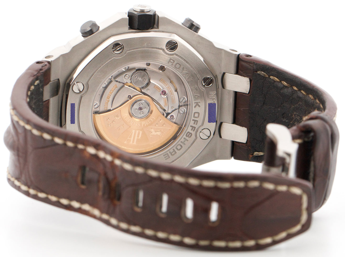 Audemars Piguet Royal Oak Offshore SAFARI Brown Leather Steel 42mm 26470ST Watch