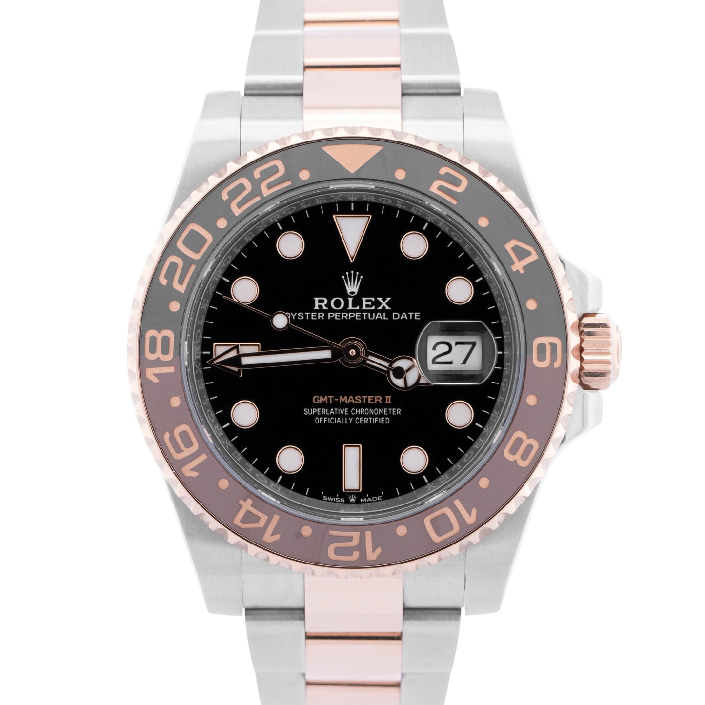 2024 NEW PAPERS Rolex GMT-Master II ROOT-BEER 18K Rose Gold 40mm 126711 CHNR BOX