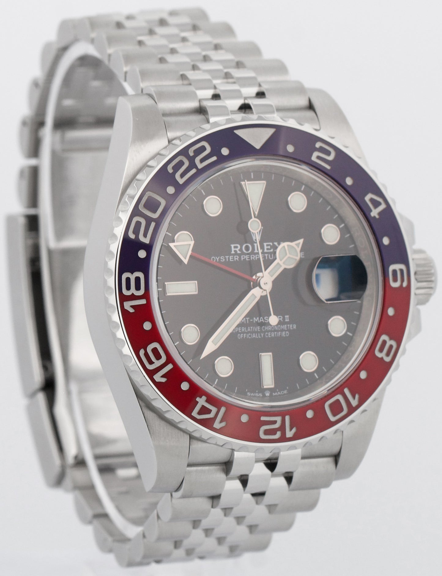 2022 PAPERS Rolex GMT-Master II PEPSI Blue Red 40mm JUBILEE 126710 BLRO BOX