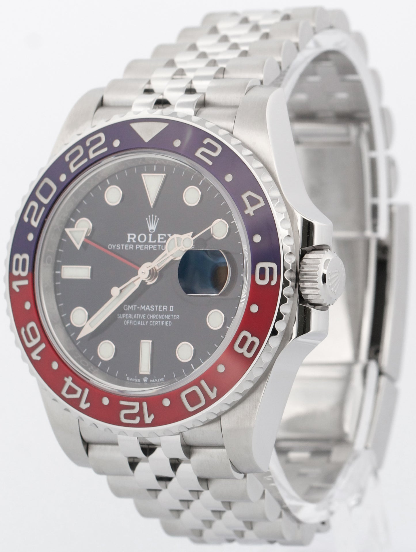 2022 PAPERS Rolex GMT-Master II PEPSI Blue Red 40mm JUBILEE 126710 BLRO BOX