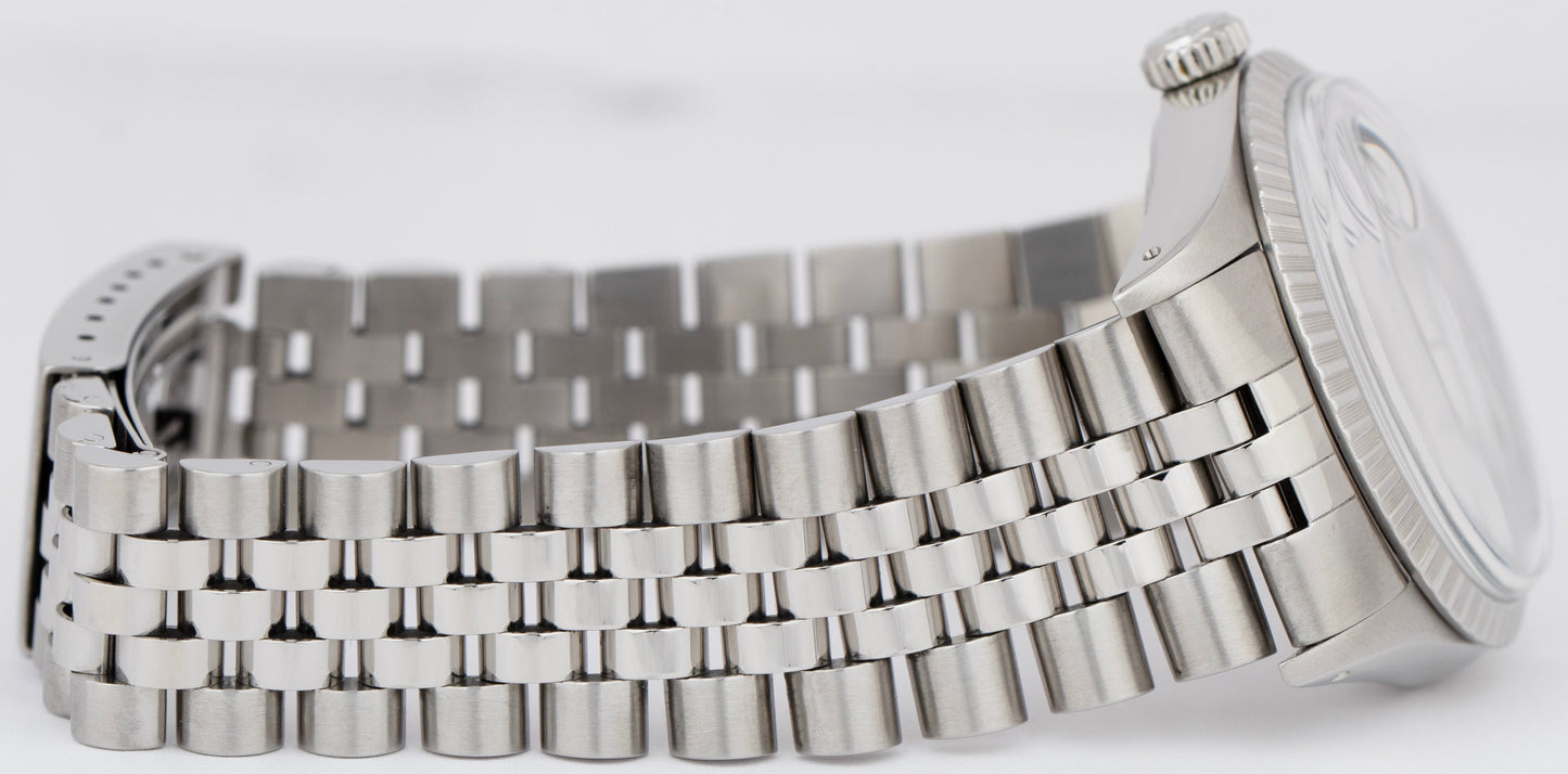 1986 Rolex DateJust 36mm White Roman Jubilee Stainless Automatic Watch 16030