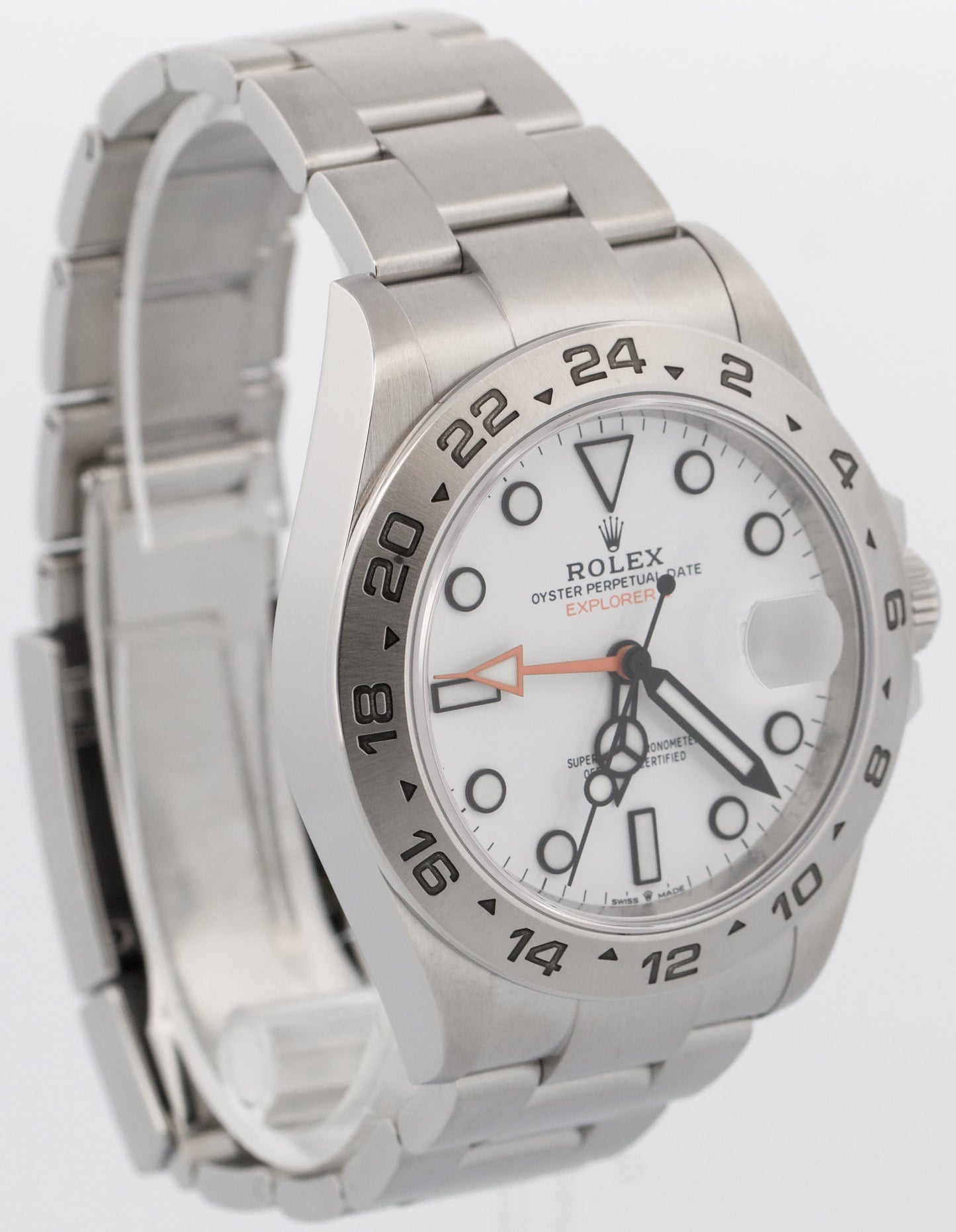 2024 PAPERS Rolex Explorer II 42mm WHITE Orange GMT Stainless 226570 Watch BOX