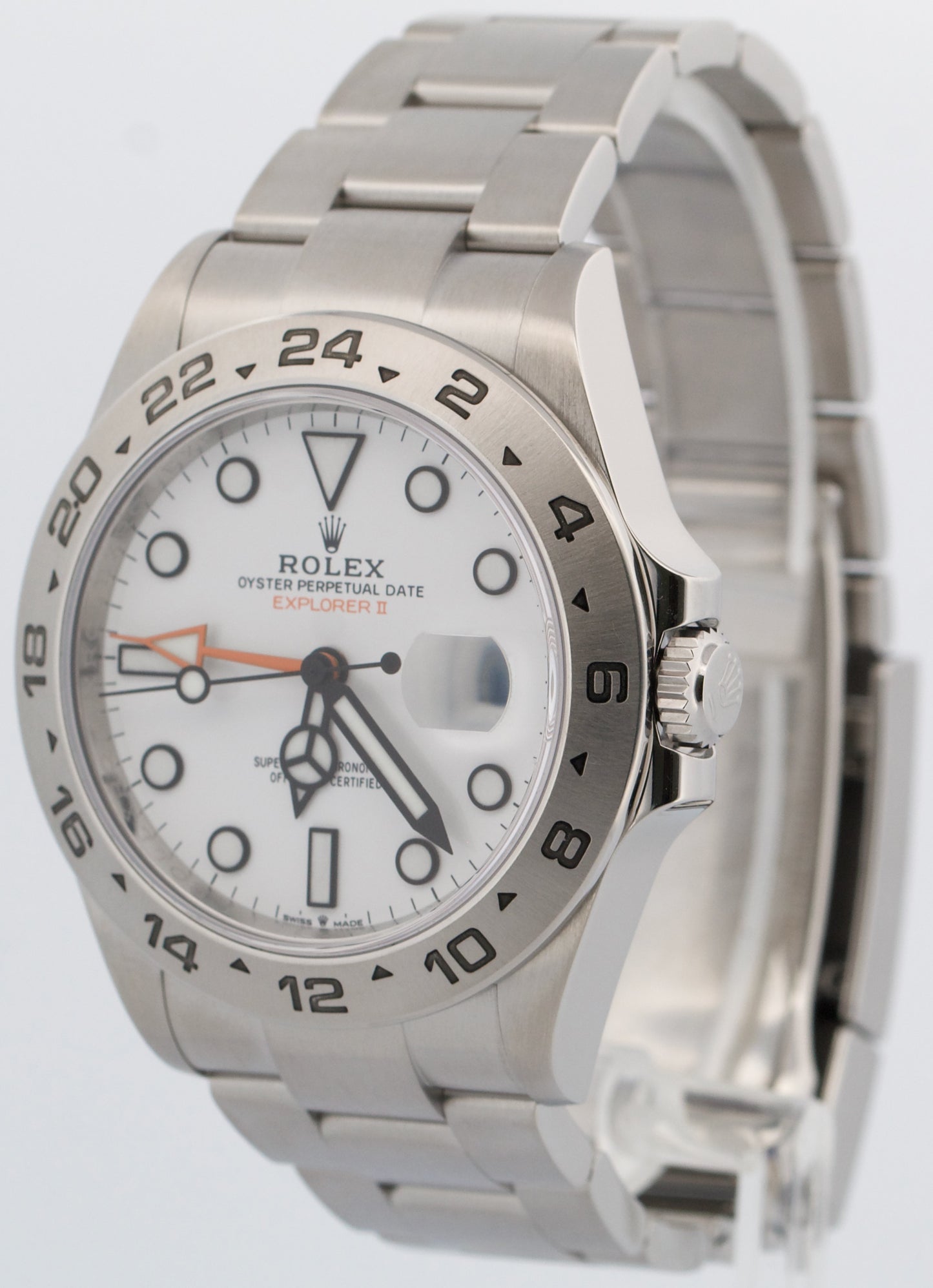2024 PAPERS Rolex Explorer II 42mm WHITE Orange GMT Stainless 226570 Watch BOX