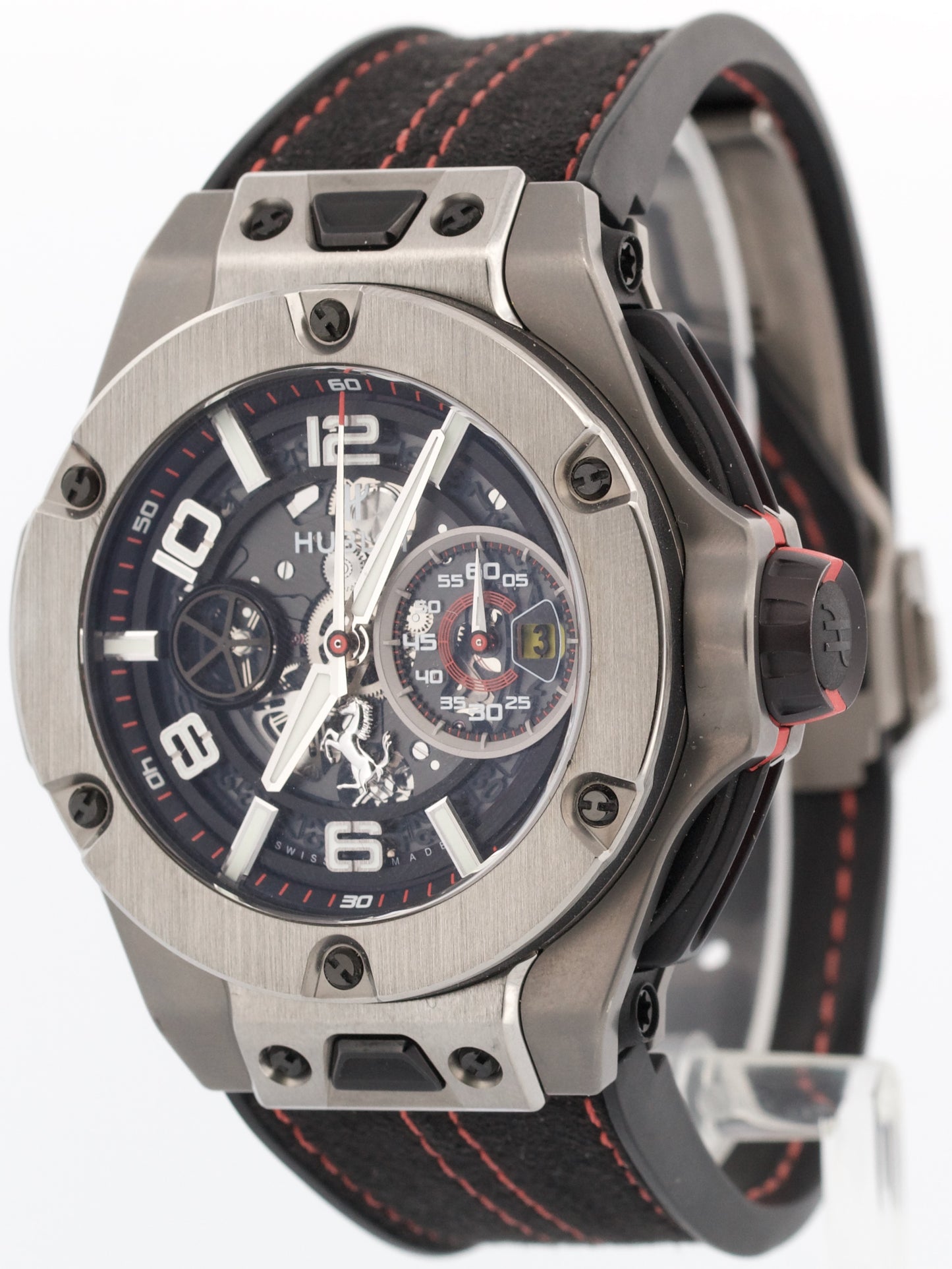 Hublot Big Bang FERRARI Unico SKELETON ARABIC Titanium 45mm Watch 402.NX.0123.WR