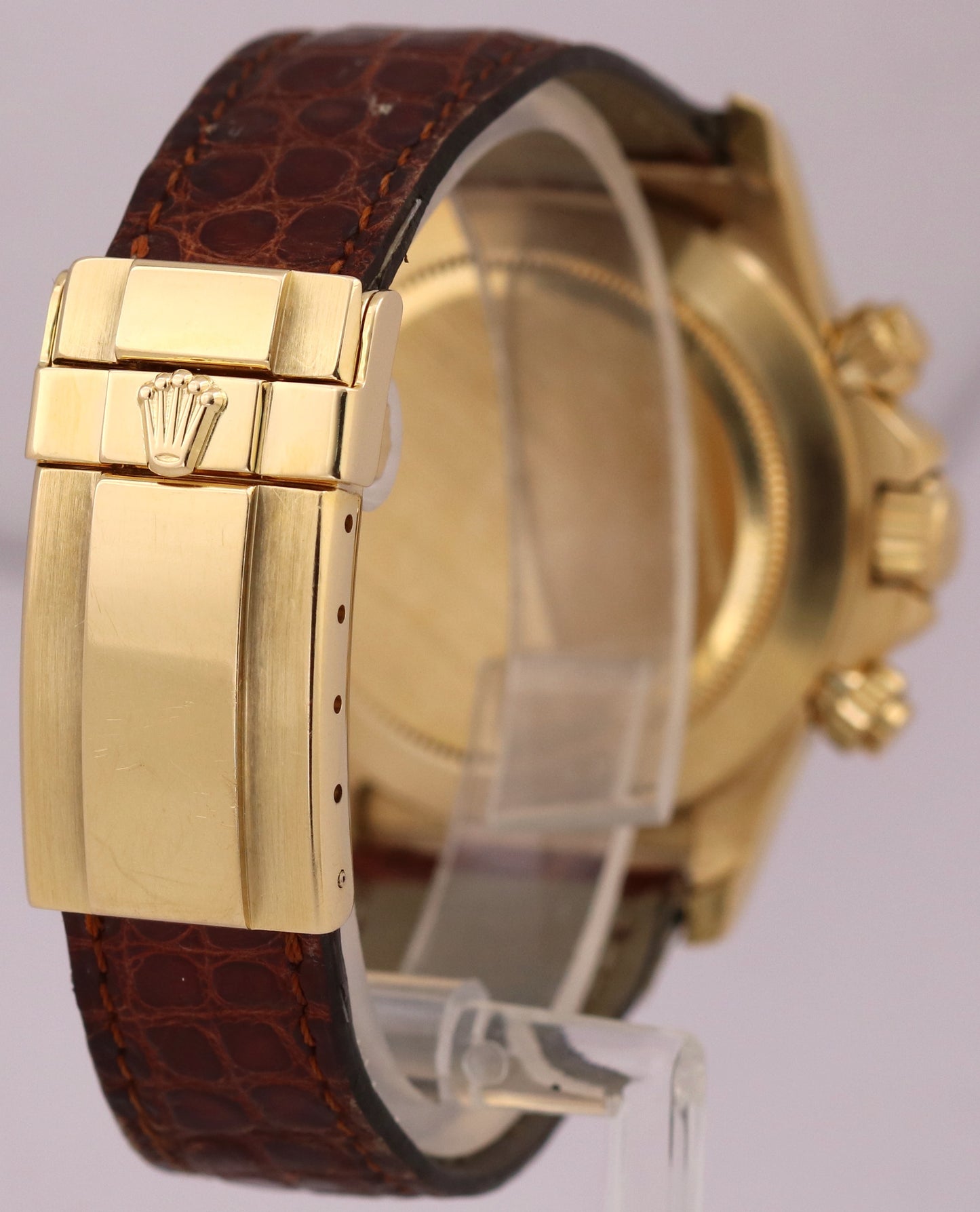 UNPOLISHED Rolex Daytona Cosmograph INVERTED 6 White 18K Yellow Gold 16518 Watch