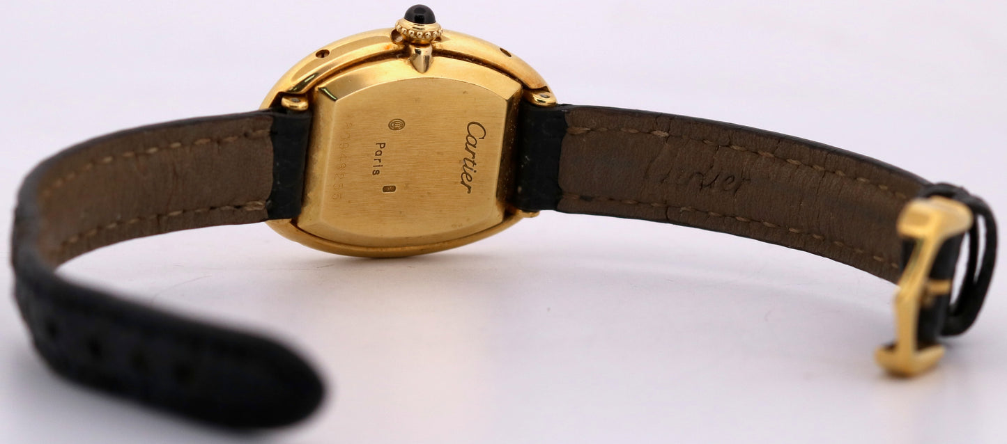 Ladies Cartier Baignoire White Roman PARIS DIAL 18K Yellow Gold 22mm 78094 BOX