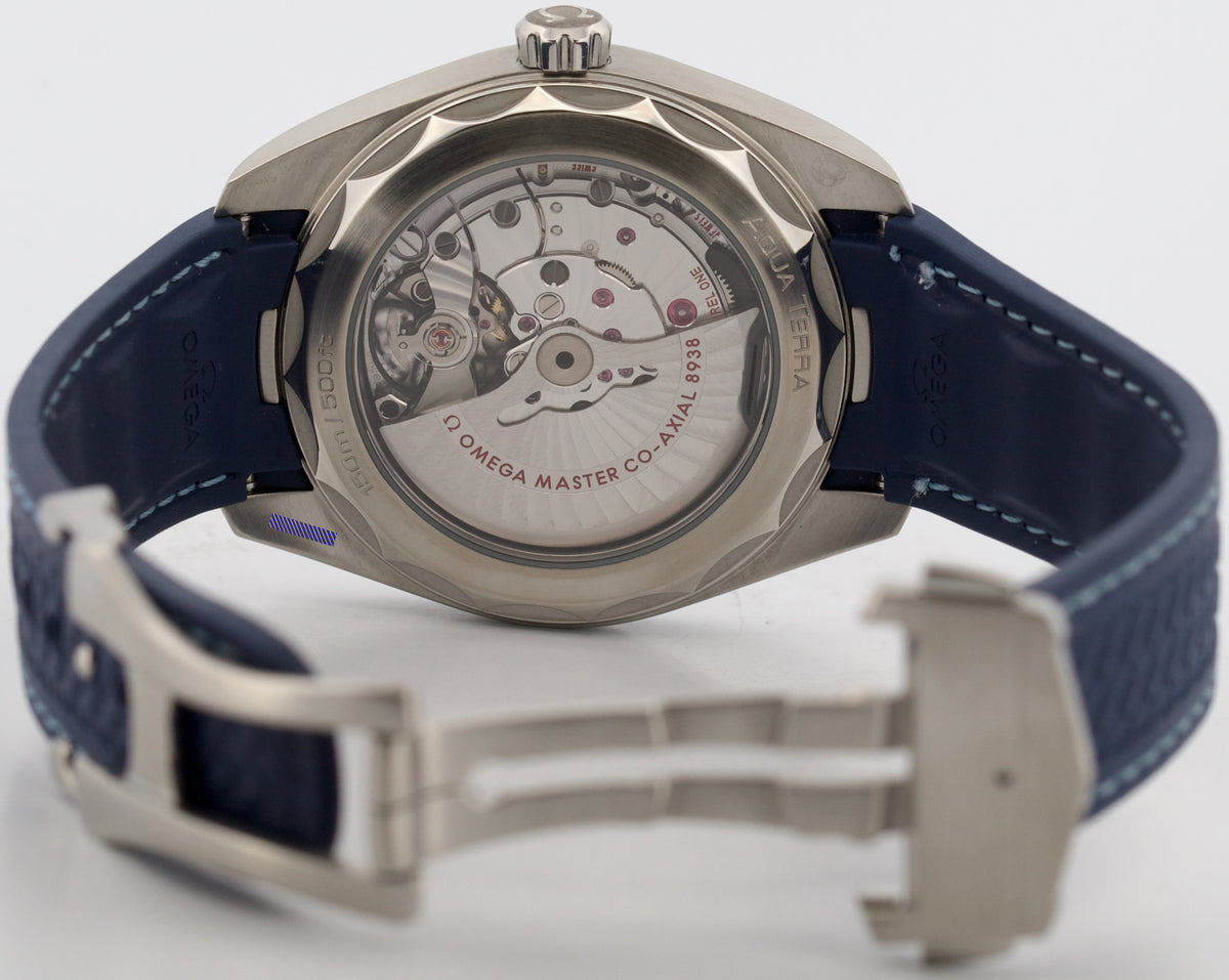 Omega Seamaster 220.12.43.22.03.001 Blue Rubber Aqua Terra Worldtimer Watch BOX