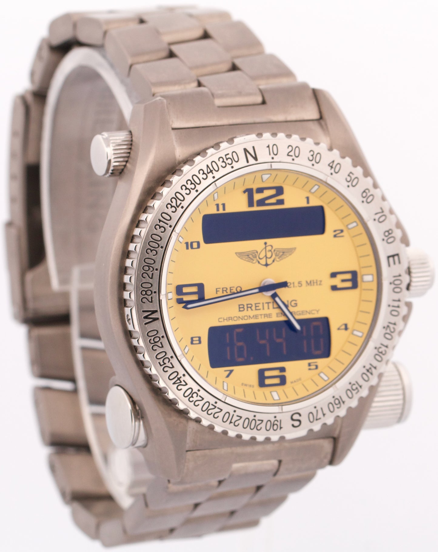 2025 SERVICE Breitling Emergency Chronograph YELLOW Titanium 43mm E76321 BOX