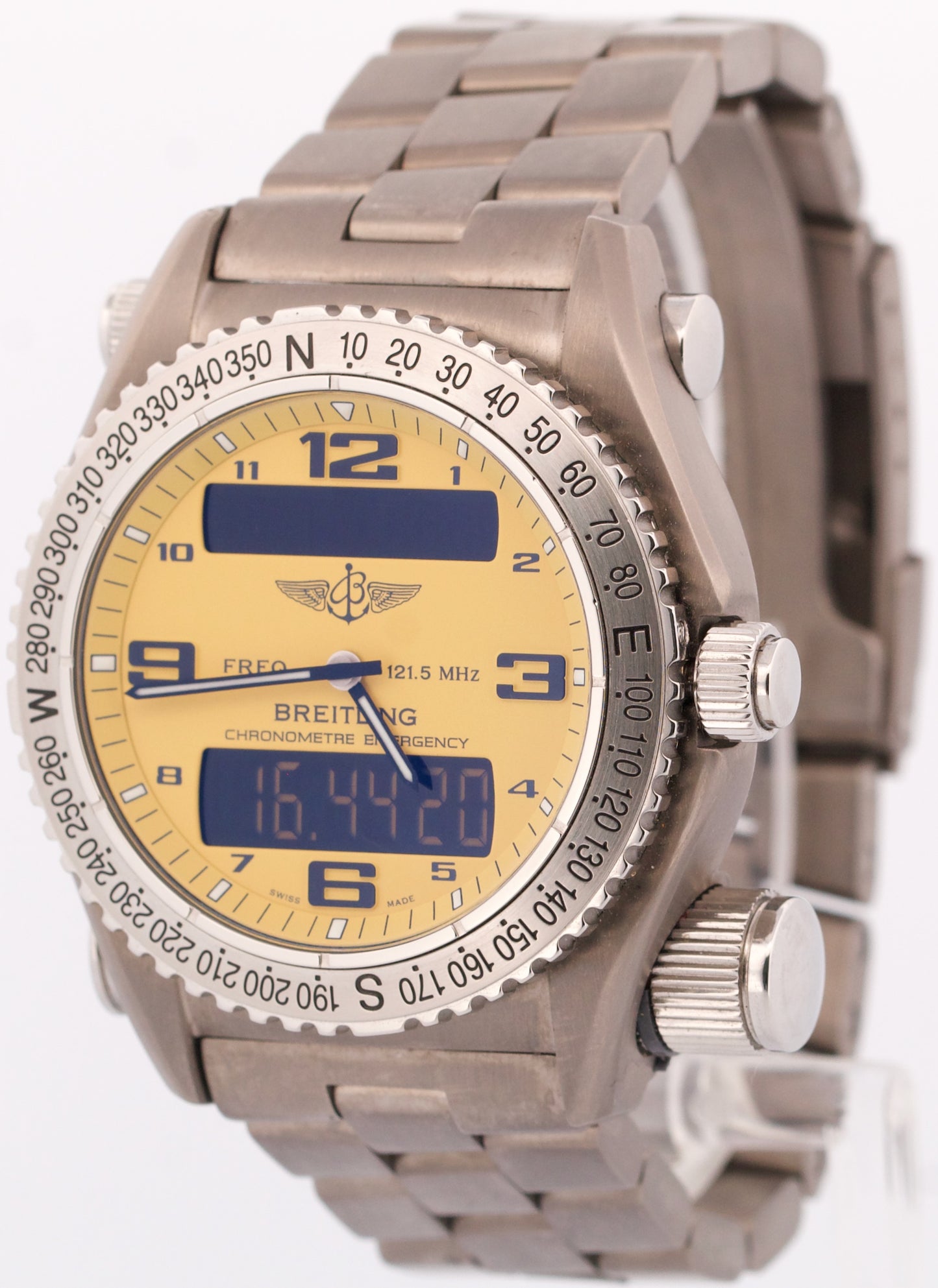 2025 SERVICE Breitling Emergency Chronograph YELLOW Titanium 43mm E76321 BOX