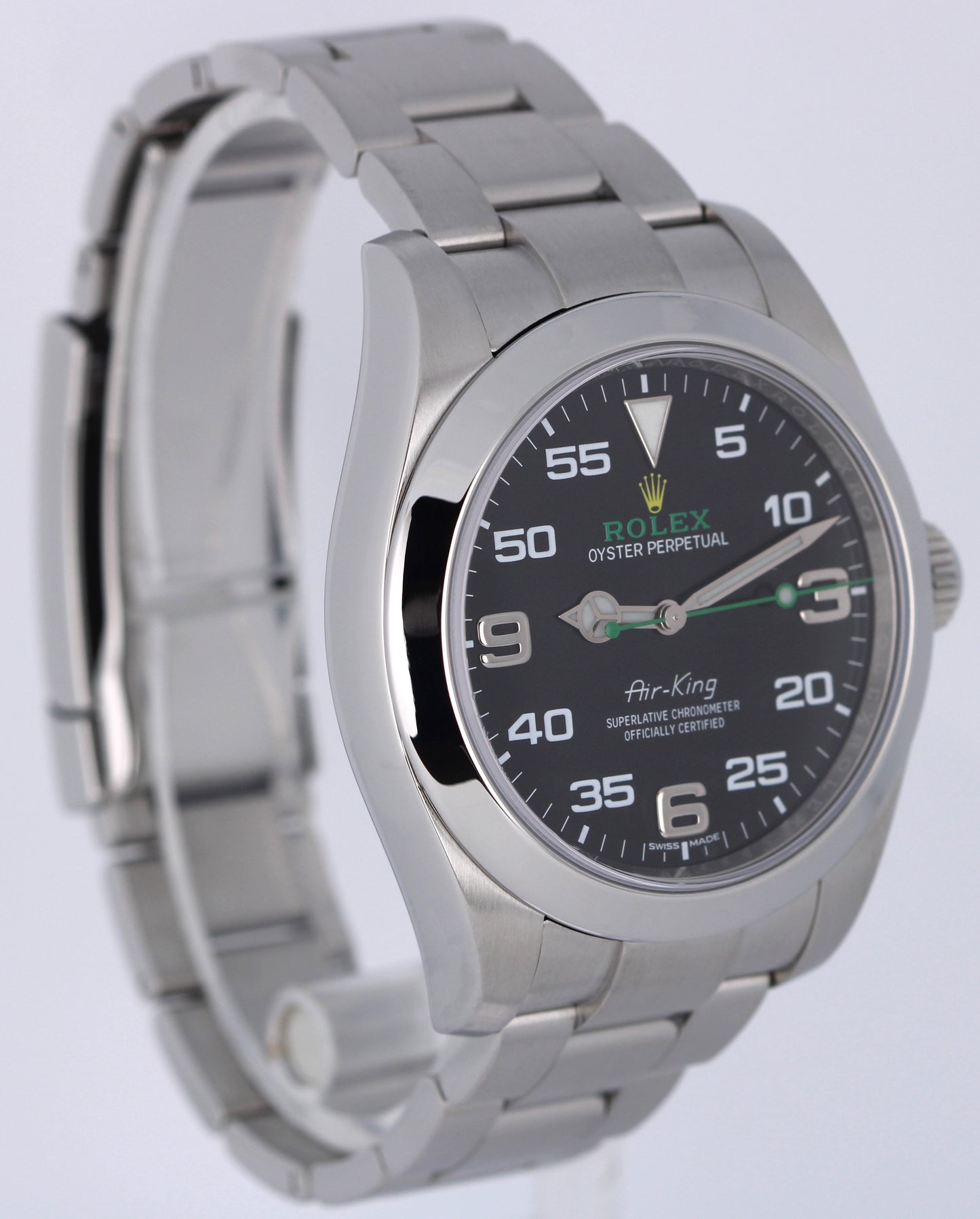 Rolex Air-King PAPERS Stainless Steel Green Black 40mm Oyster 116900 Watch BOX