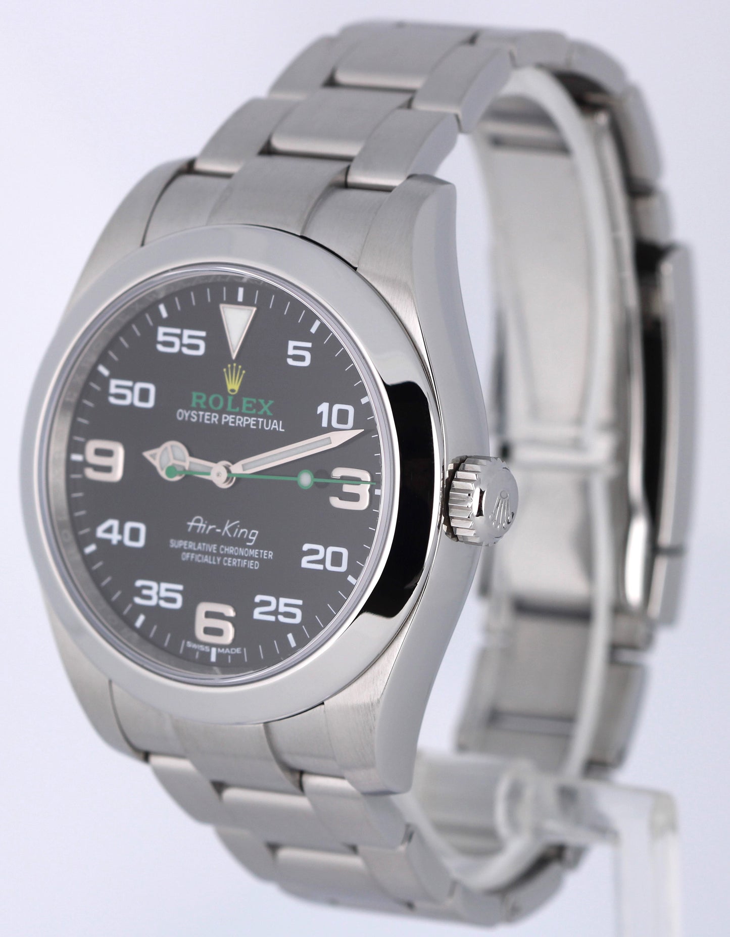Rolex Air-King PAPERS Stainless Steel Green Black 40mm Oyster 116900 Watch BOX