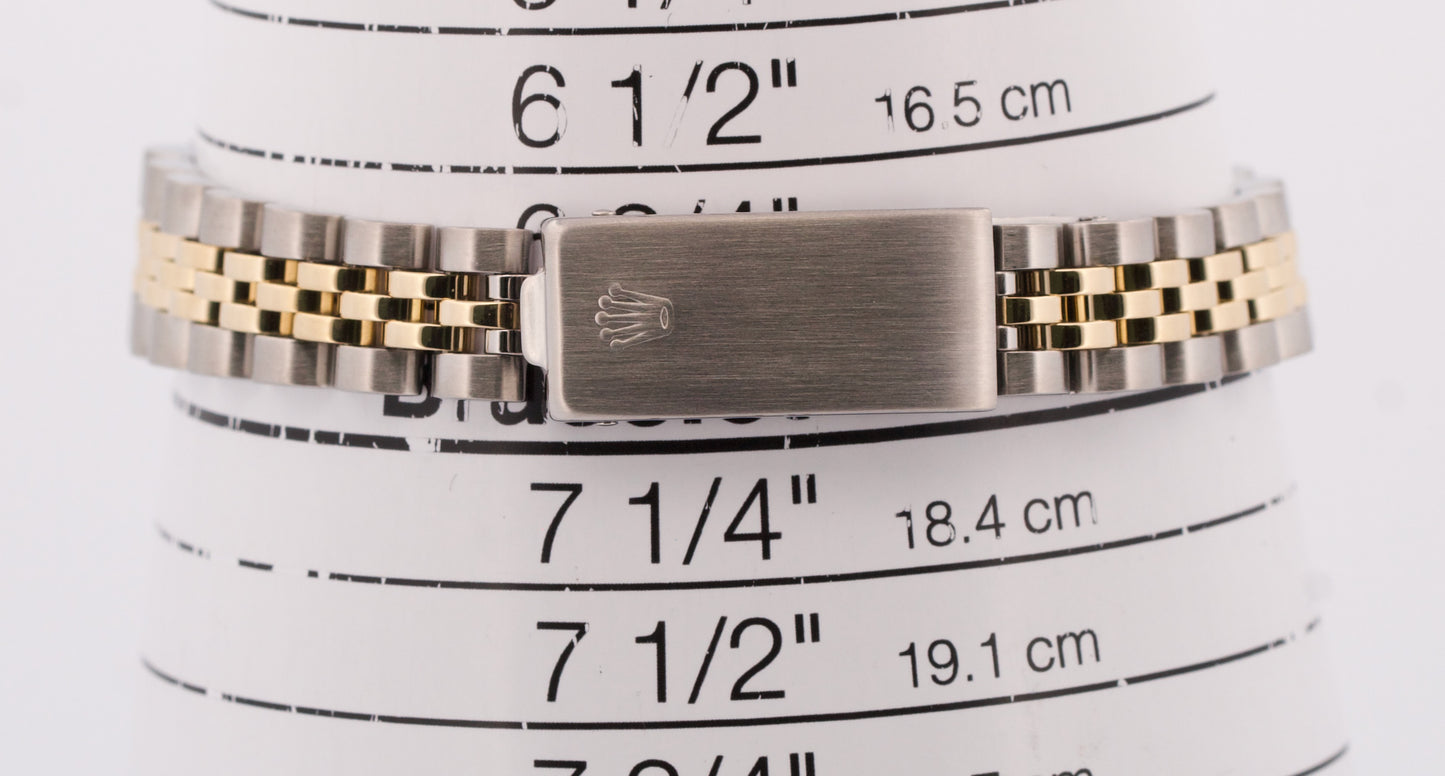 PAPERS Rolex DateJust 26mm WHITE ROMAN Two-Tone 18K JUBILEE Steel 69163 BOX