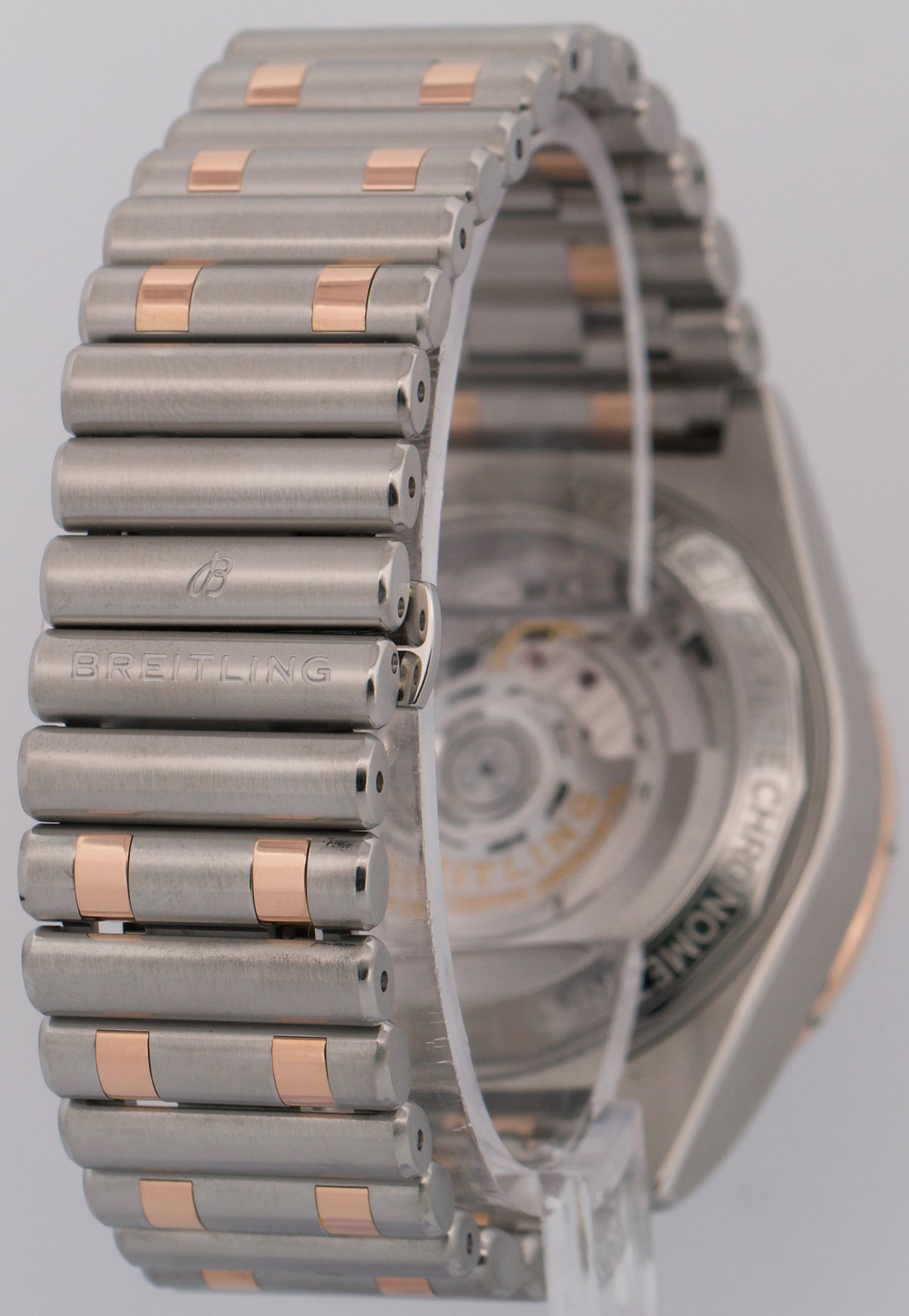 PAPERS Breitling Chronomat B01 42mm GRAY Two-Tone Gold Steel Watch UB0134 BOX