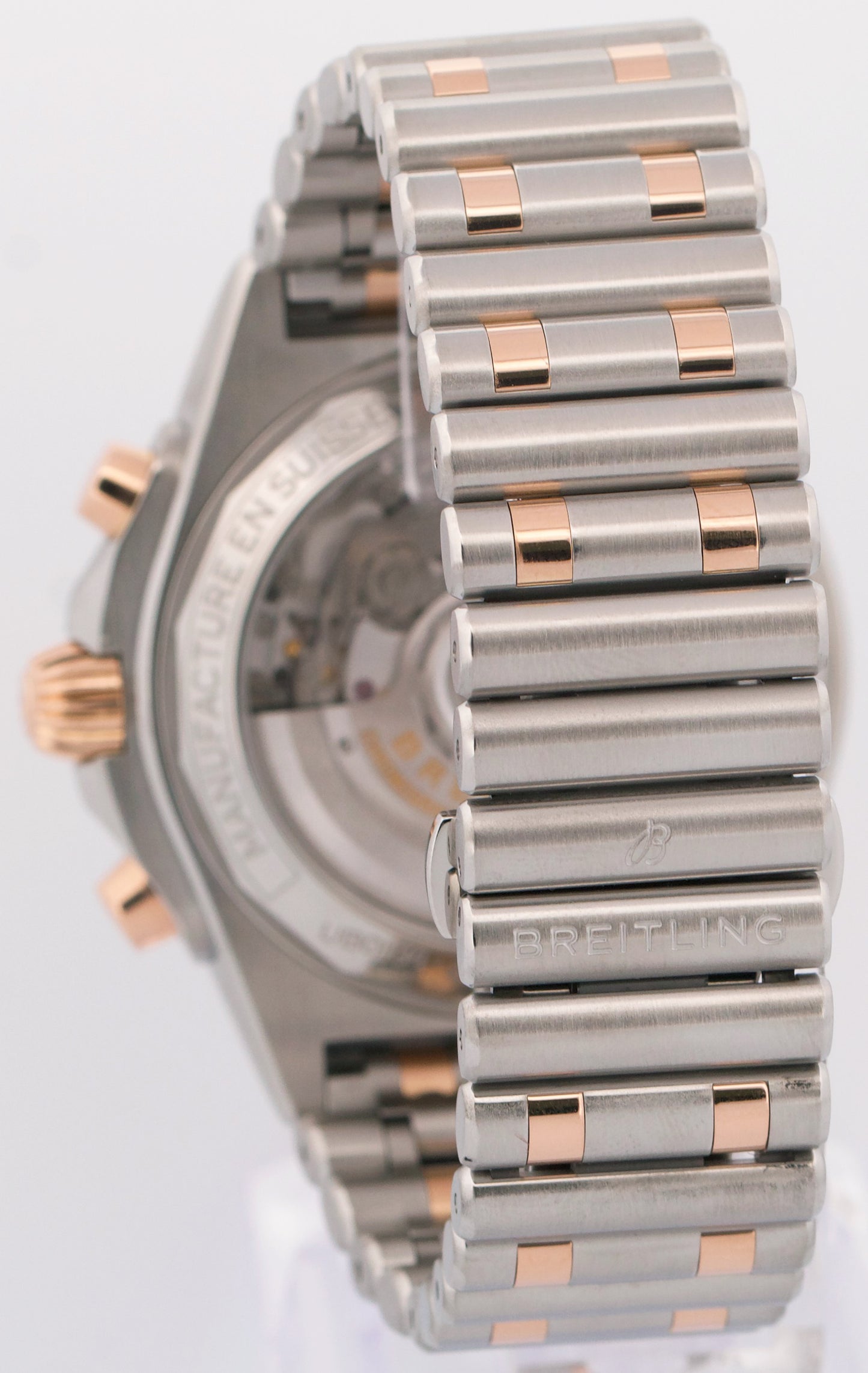 PAPERS Breitling Chronomat B01 42mm GRAY Two-Tone Gold Steel Watch UB0134 BOX