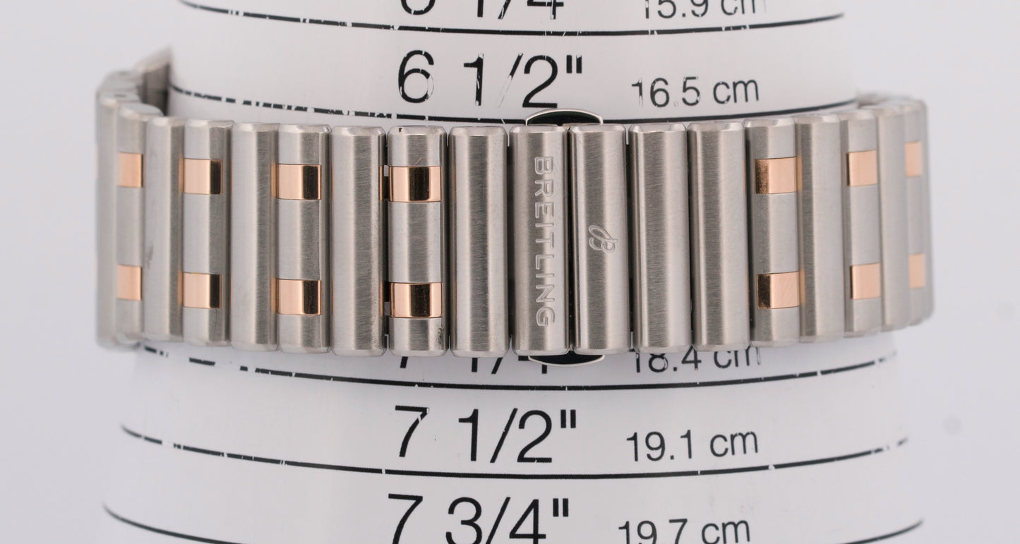 PAPERS Breitling Chronomat B01 42mm GRAY Two-Tone Gold Steel Watch UB0134 BOX