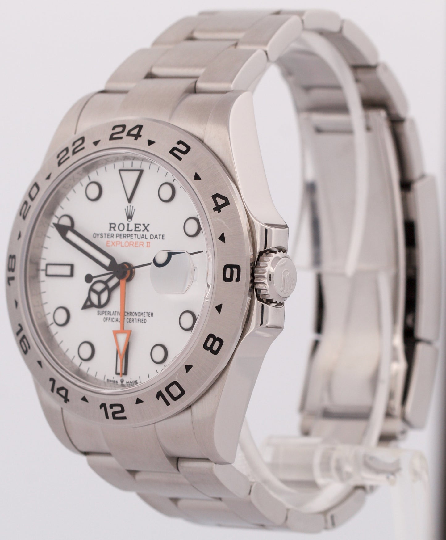 MINT 2022 Rolex Explorer II 42mm POLAR WHITE Stainless Steel GMT Date 226570