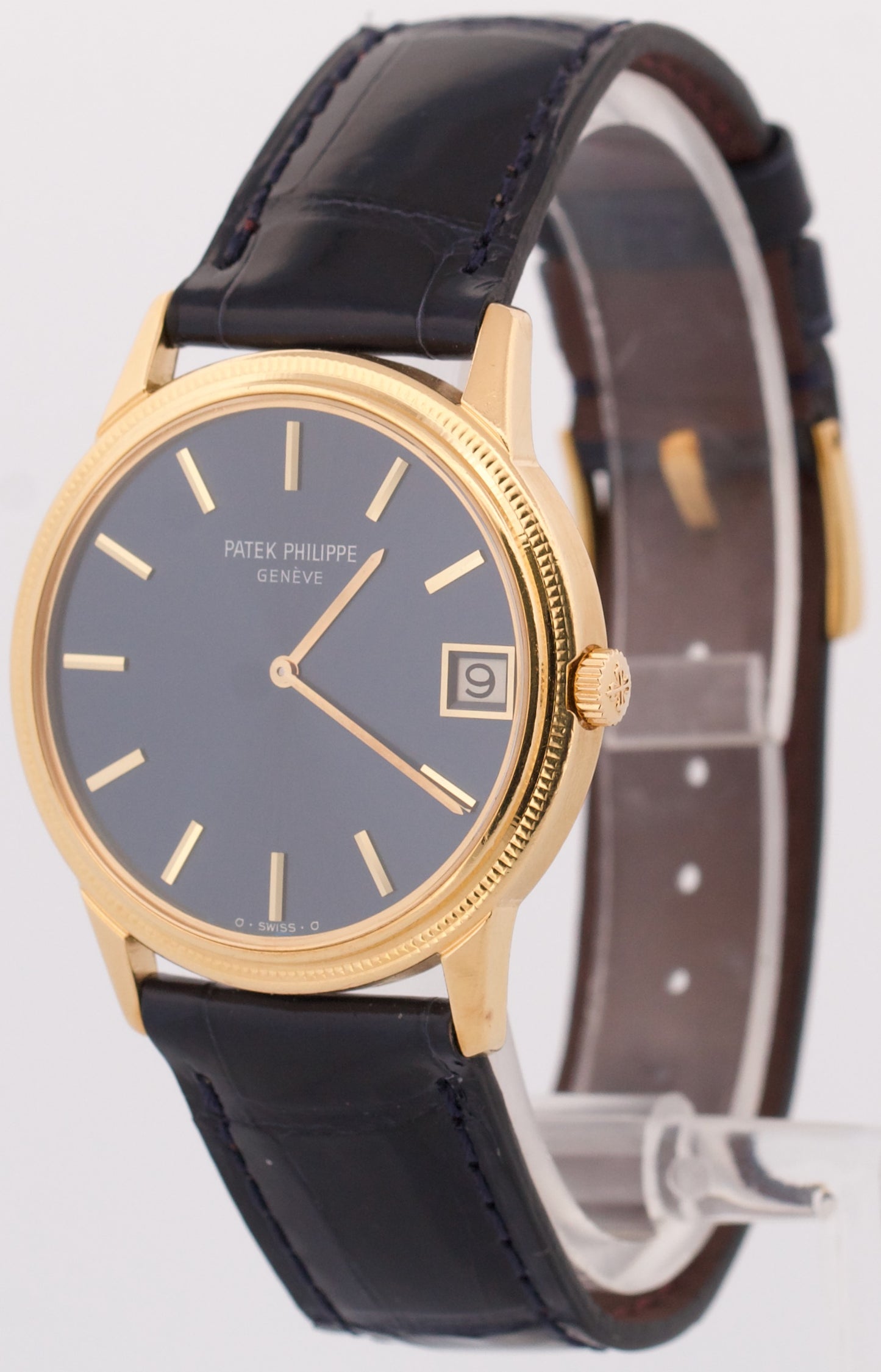 Patek Philippe Calatrava BLUE 18K Yellow Gold Leather Automatic 33mm 3602J