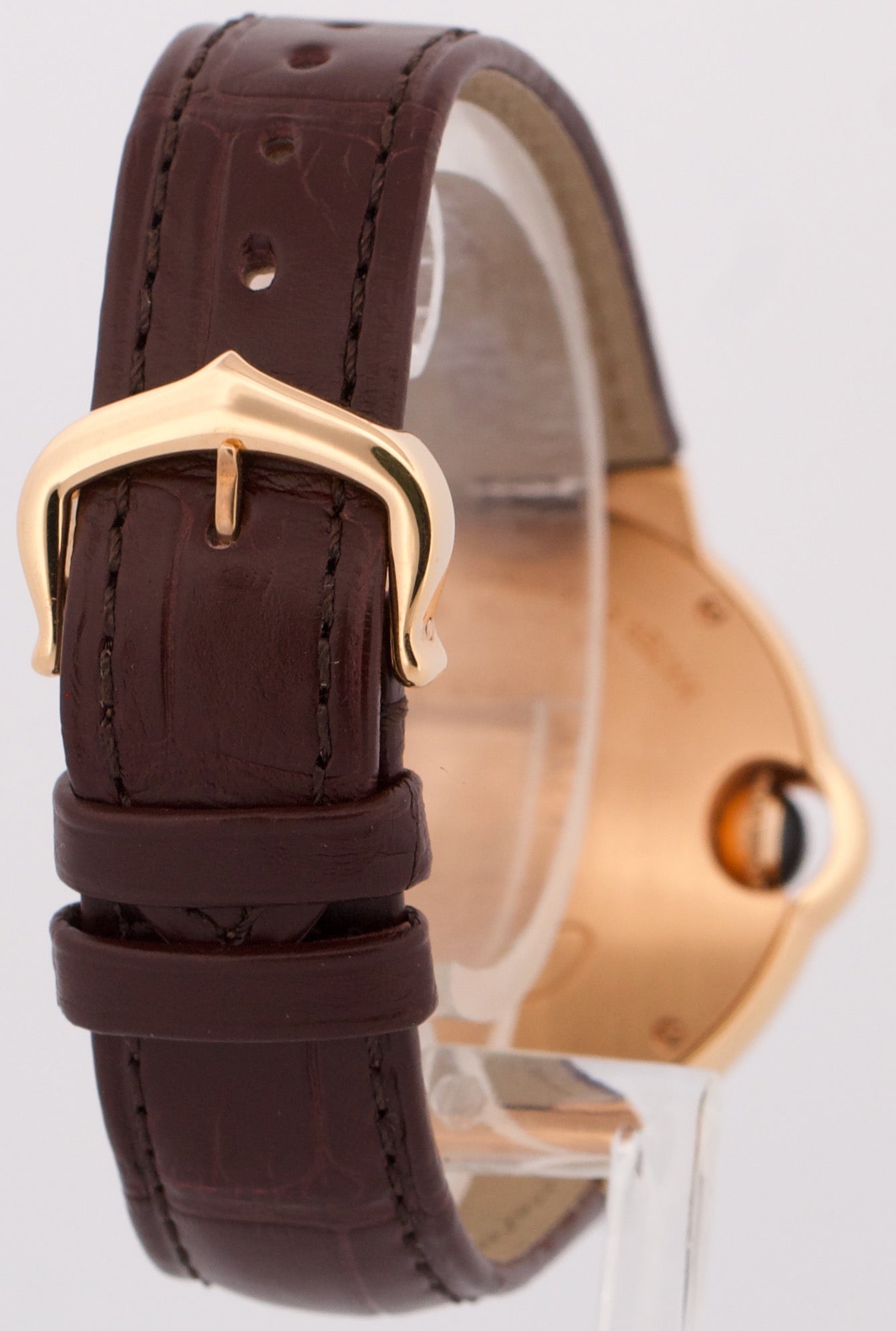Ladies Cartier Ballon Bleu 18K Rose Gold 33mm Leather Automatic 3682 W6920097