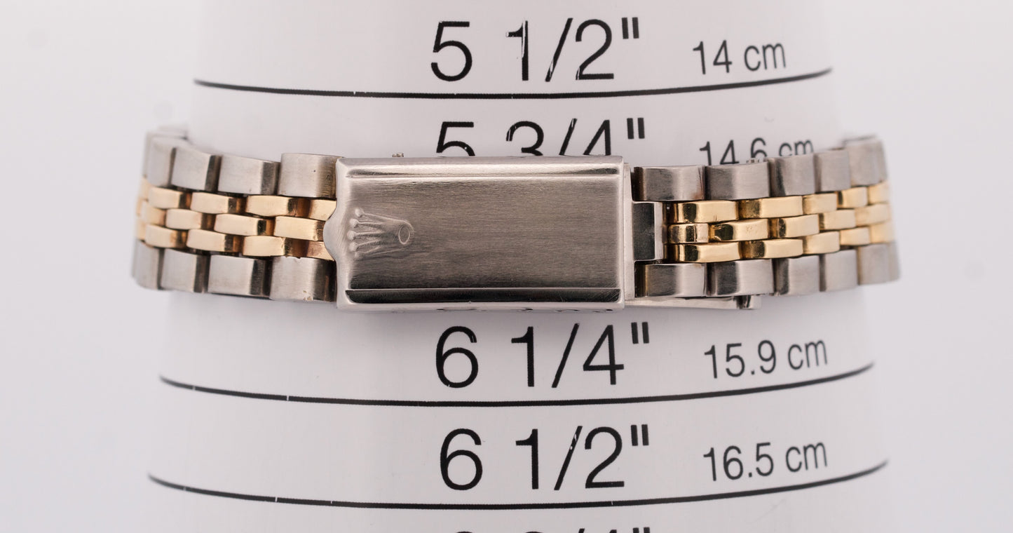 1974 Rolex Date 26mm CHAMPAGNE 18K Yellow Gold Steel Fluted JUBILEE 6917 Watch