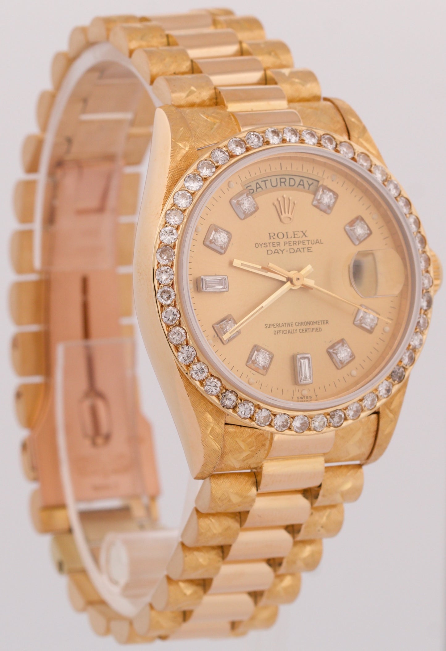 Rolex Day-Date President CHAMPAGNE DIAMOND 36mm FLORENTINE 18K Gold 18038