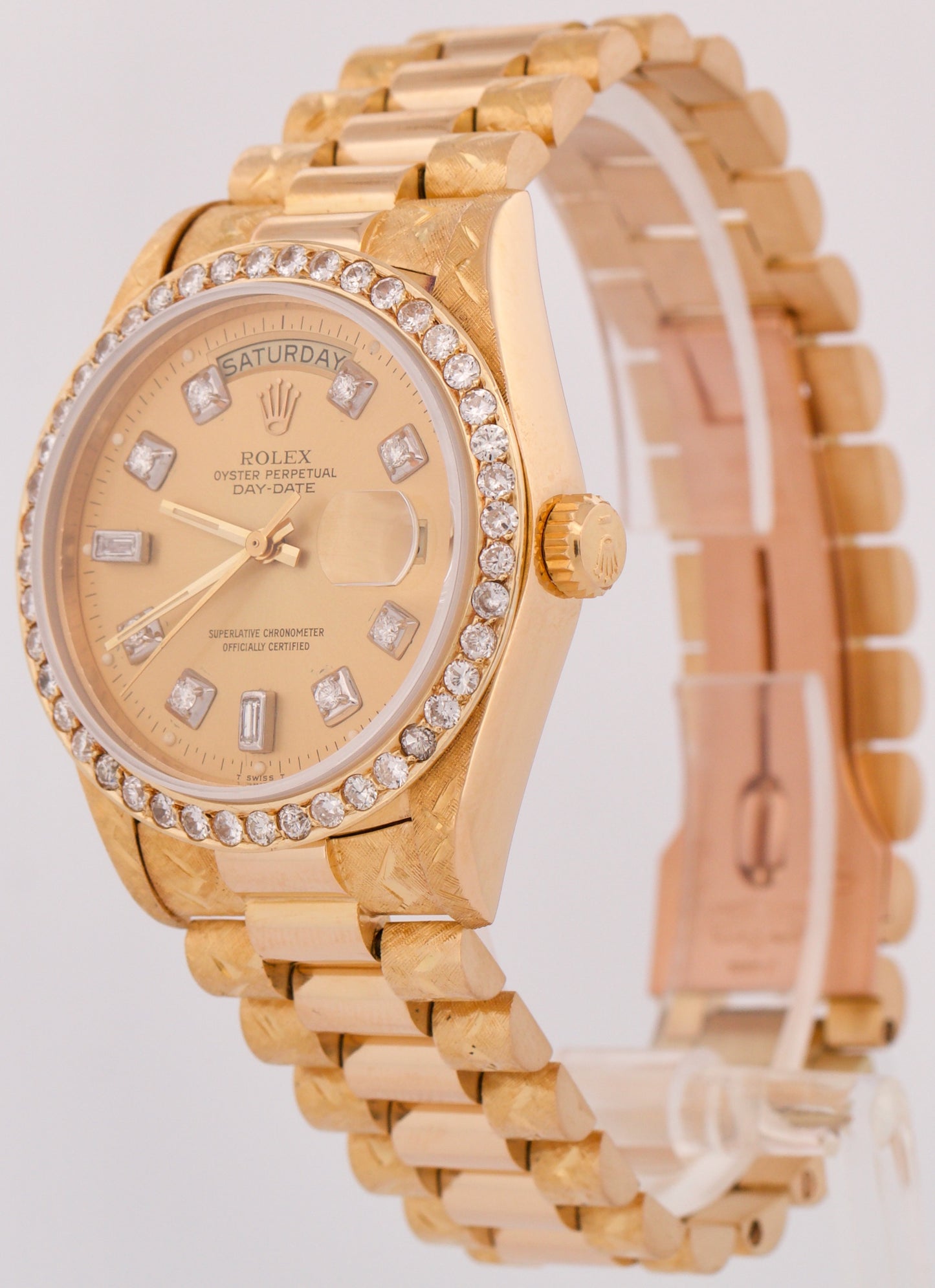 Rolex Day-Date President CHAMPAGNE DIAMOND 36mm FLORENTINE 18K Gold 18038
